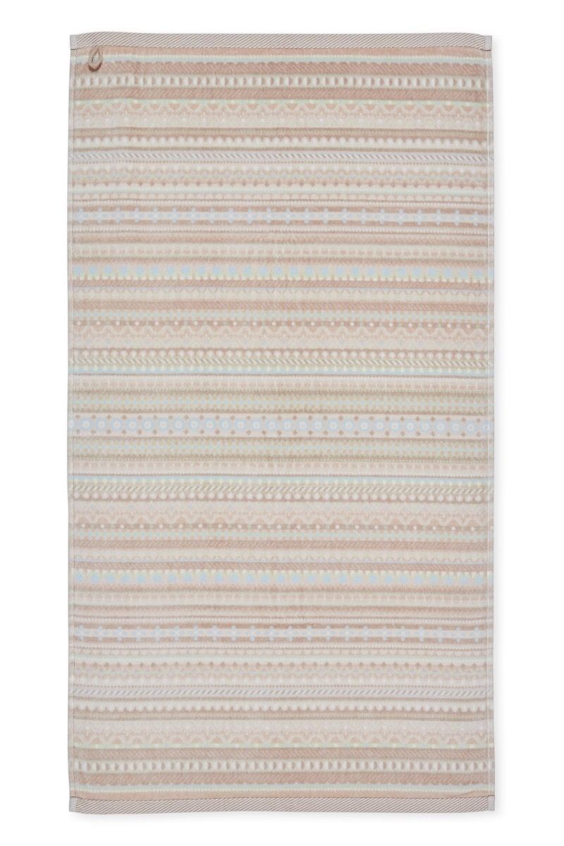Bath Towel Geometric Print Sand 55x100cm