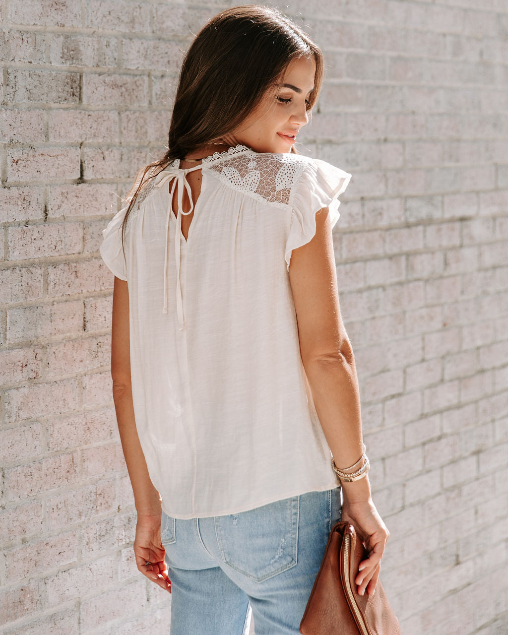 Faye Crochet Lace Babydoll Top - Cream - Se7enfashion