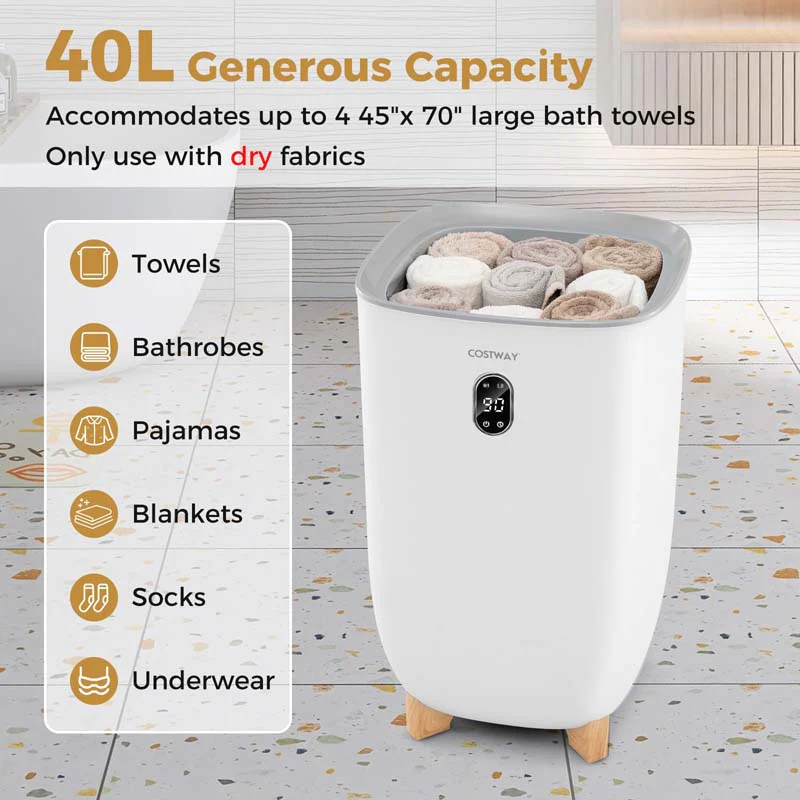 Eletriclife 40L Towel Warmer Luxury Hot Towel Bucket with 2 Heating Temperatures