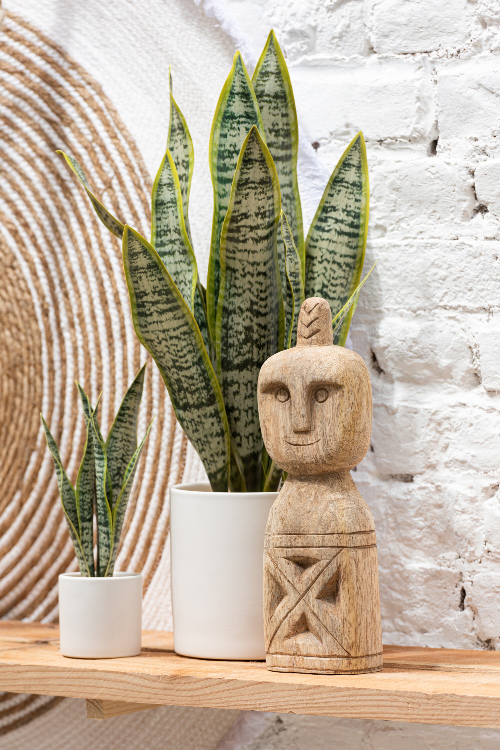 J-Line plant Sansevieria in pot - kunststof - groen - small