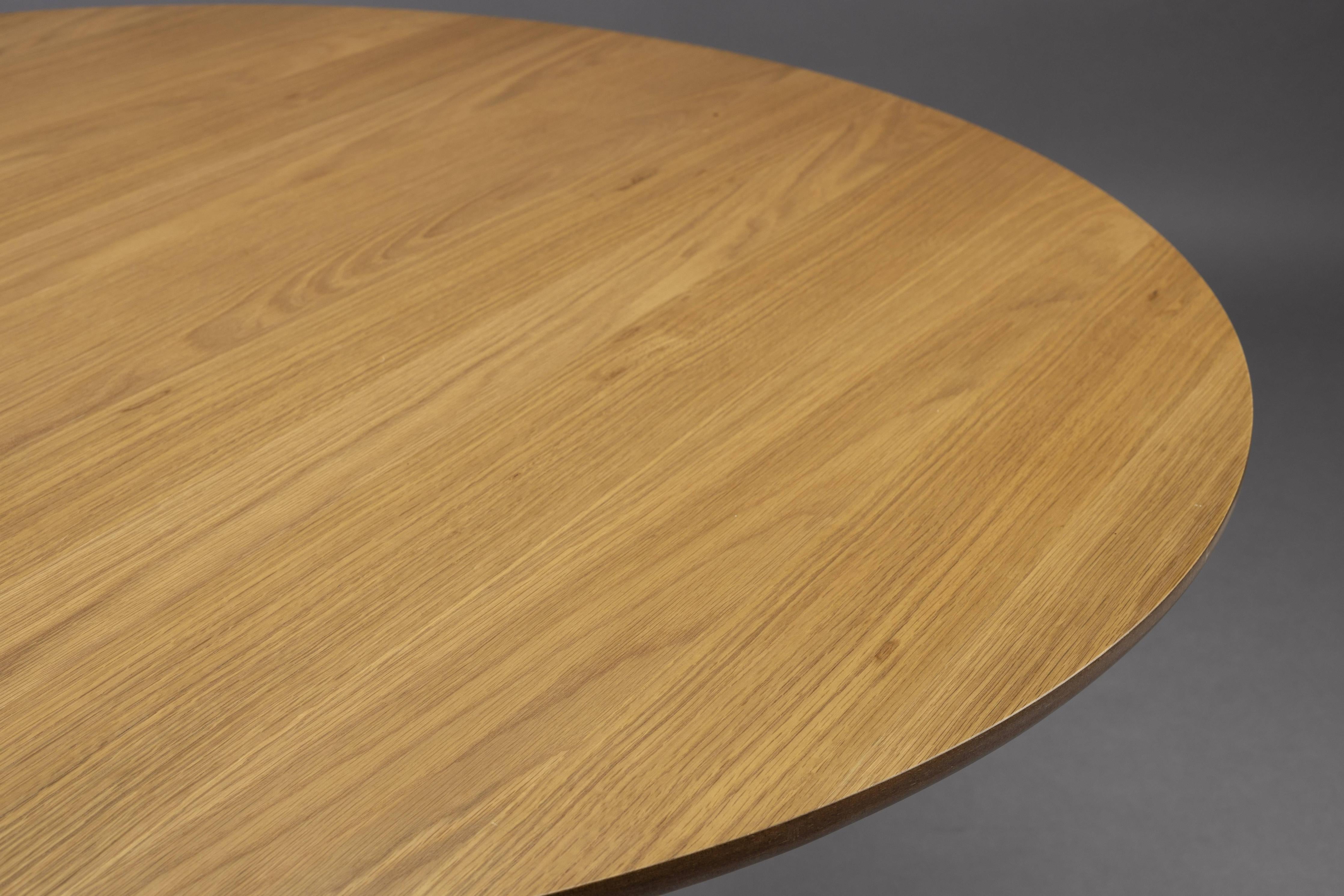 Dutchbone Barlet Eettafel Rond 120 cm Hout Eiken - Bruin