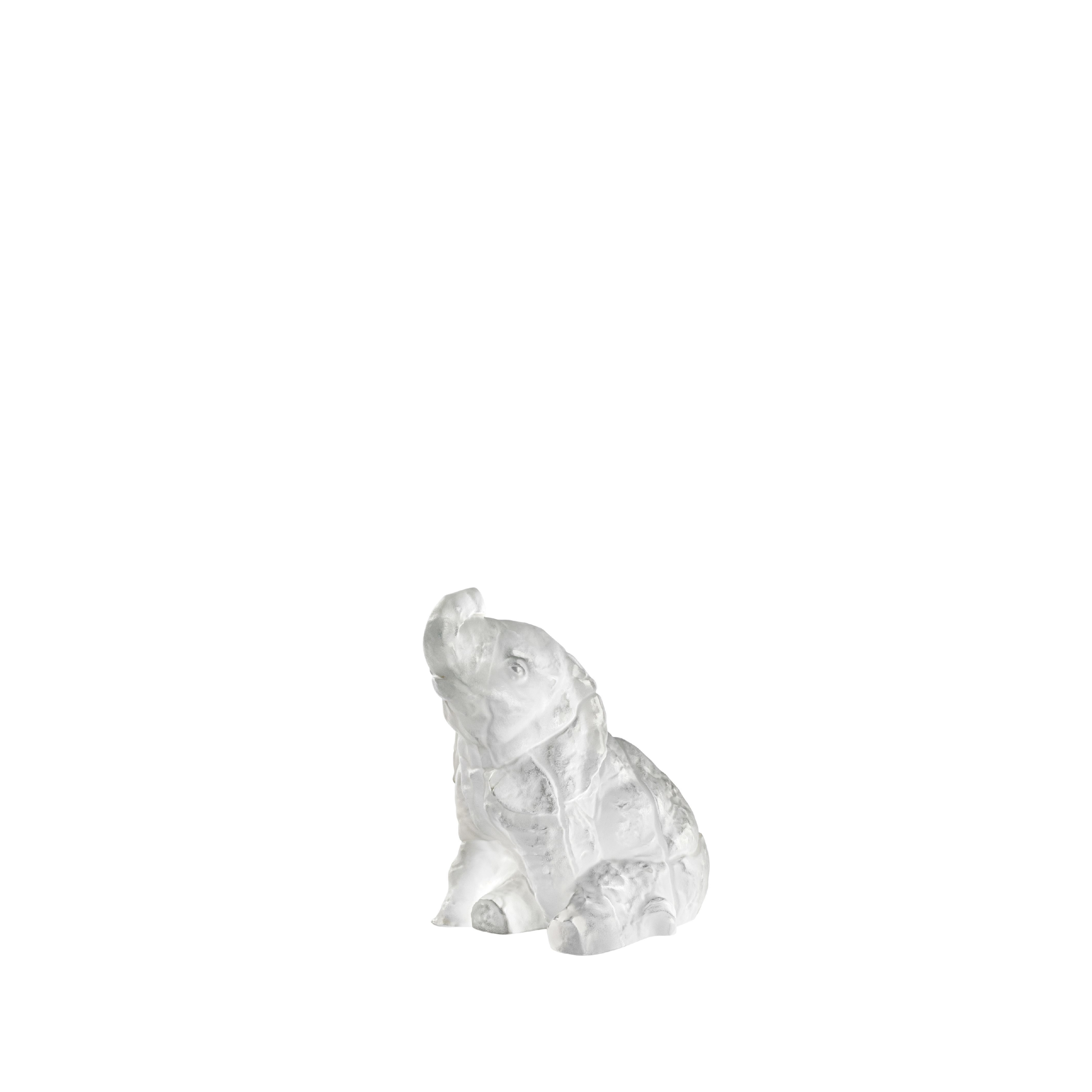 SCULPTURE ÉLEPHANTEAU - CRISTAL INCOLORE
