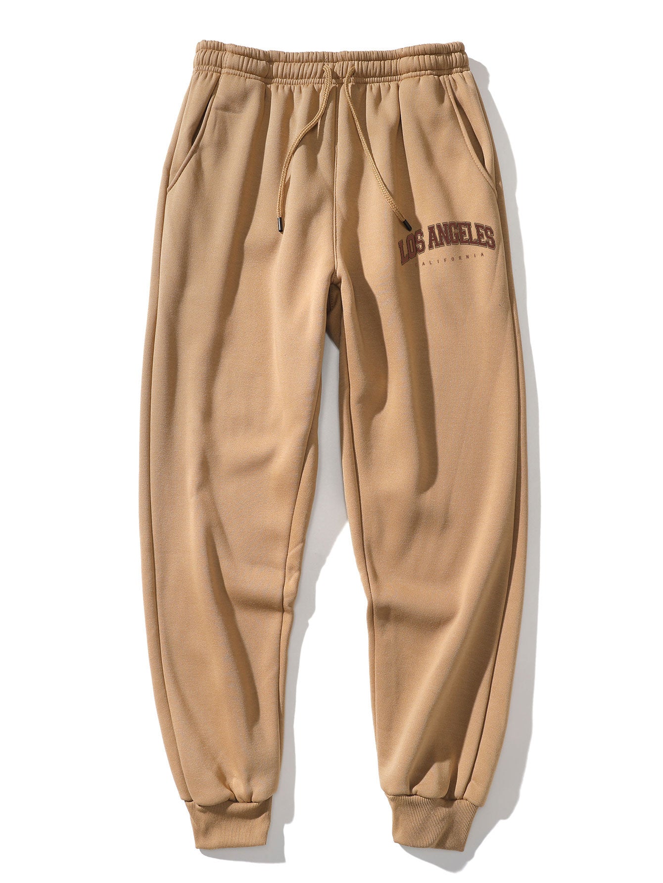 Los Angeles Letter Print Kangaroo Pocket Hoodie & Jogger Pants