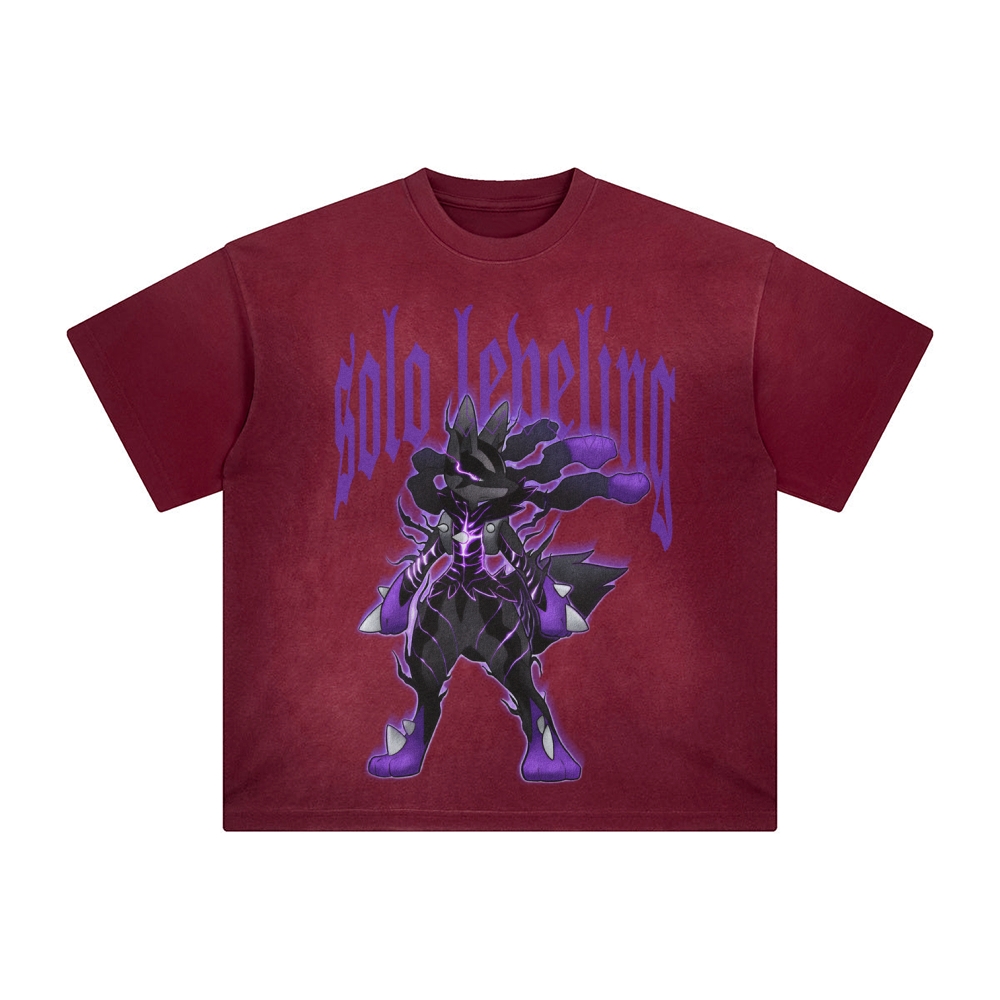 Unisex Anime Inspired Washed  Vintage T-Shirt