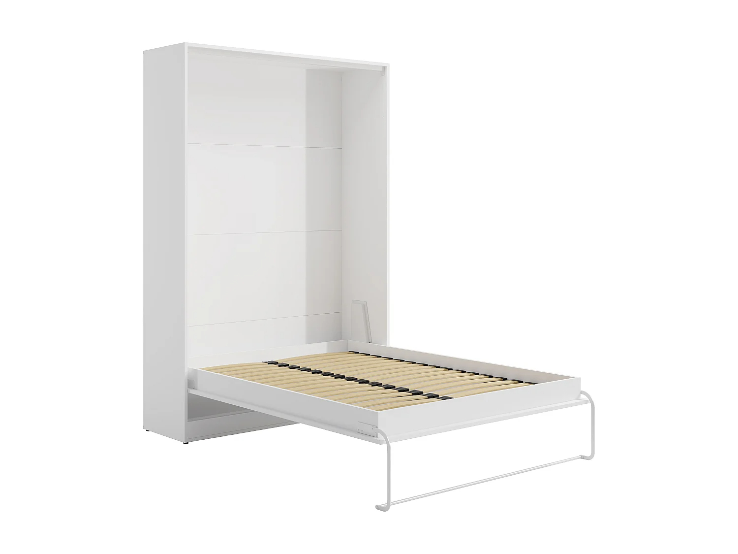 Cama abatible 160 x 200 cm - Apertura vertical manual - Blanco - BEGANIO