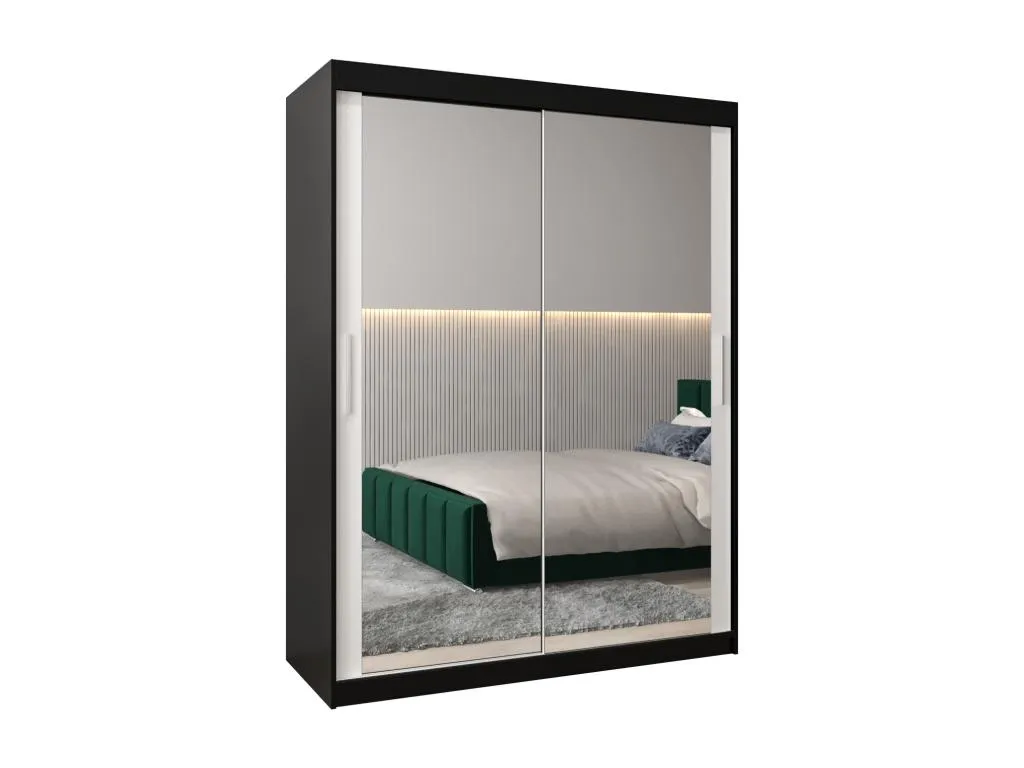 Armario Hogarmini 3 de puertas correderas 200/150/62 2 puertas (negro/blanco) jpzd66338