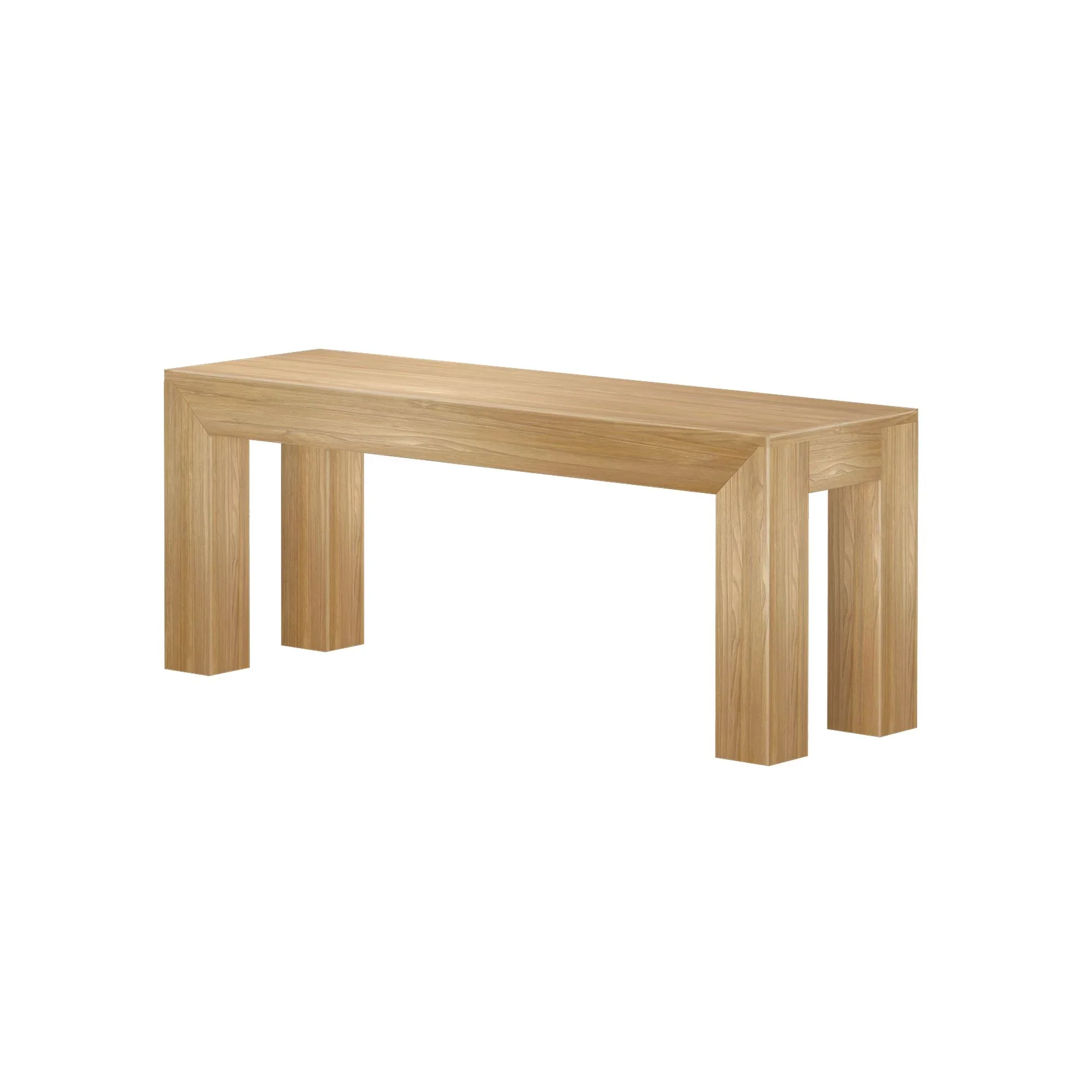 Plank+Beam Modern Dining Bench, Solid Wood Bench for Dining Table, 49", Blonde Wirebrush