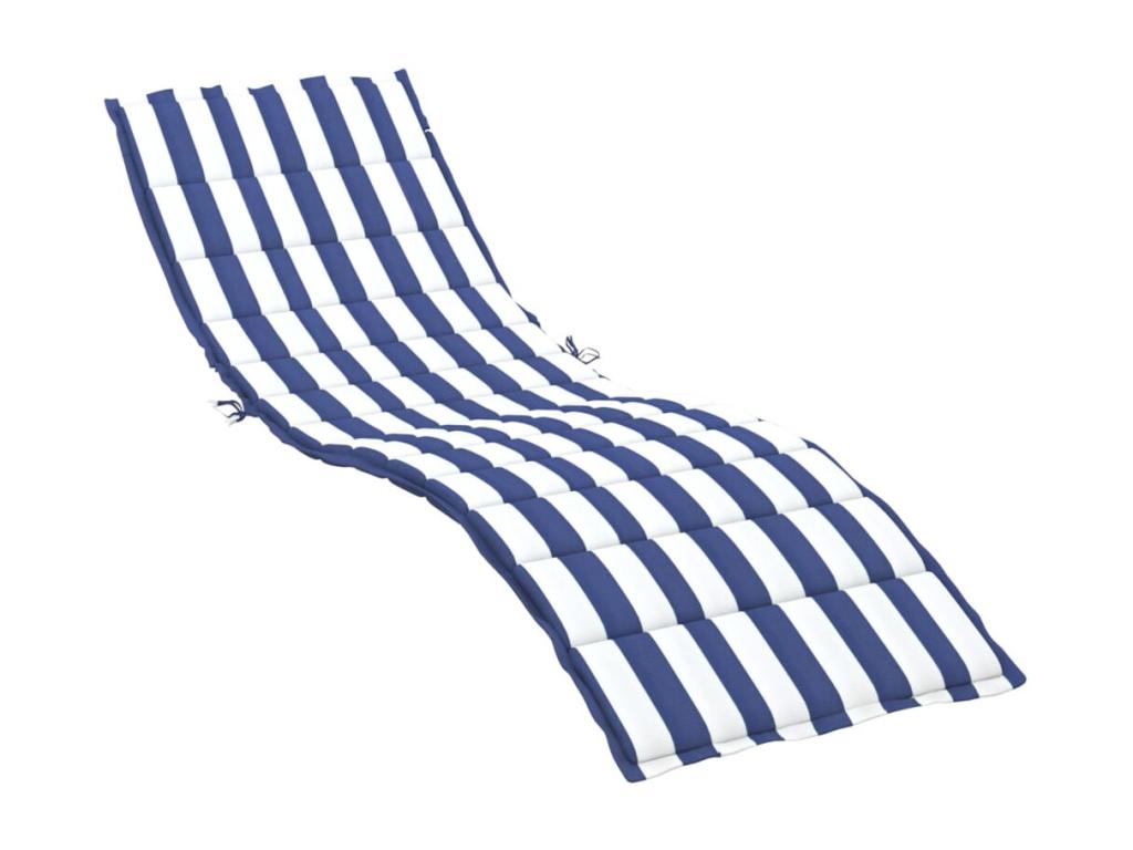 Cojín de tumbona tela Oxford a rayas azul y blanco