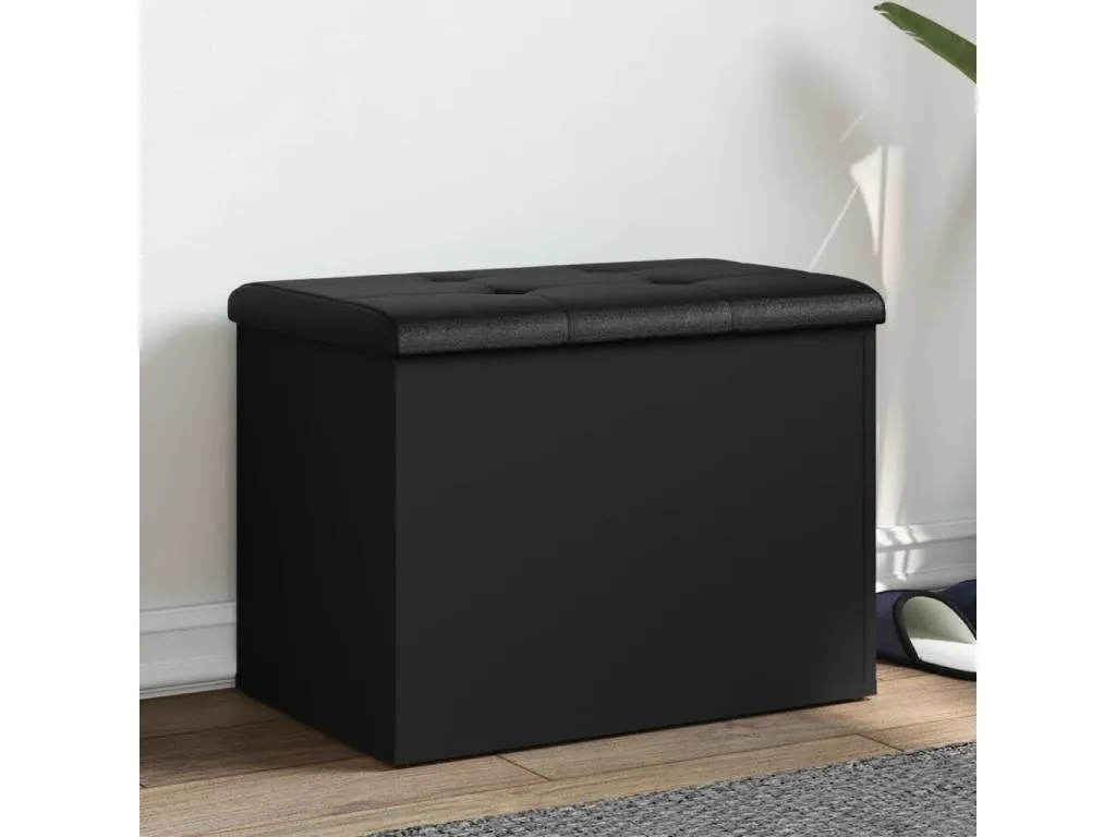 Banco con almacenaje madera ingeniería negro 62x42x45 cm aao3373119