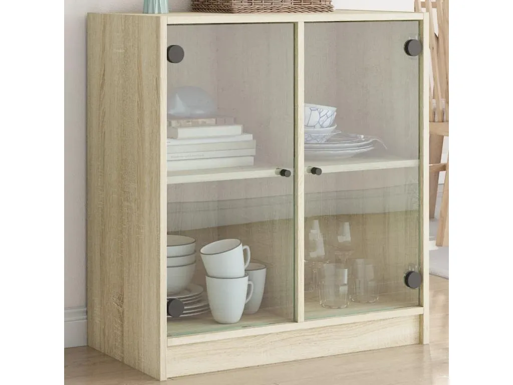 Armario auxiliar puertas de vidrio Mobtrendy 68x37x75.5 cm rbez97261