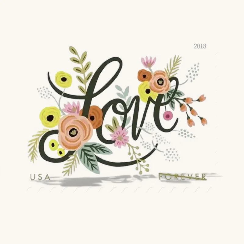 2018 Love Flourishes First Class- Forever Postage Stamps(1000 Stamps 50 Sheets)