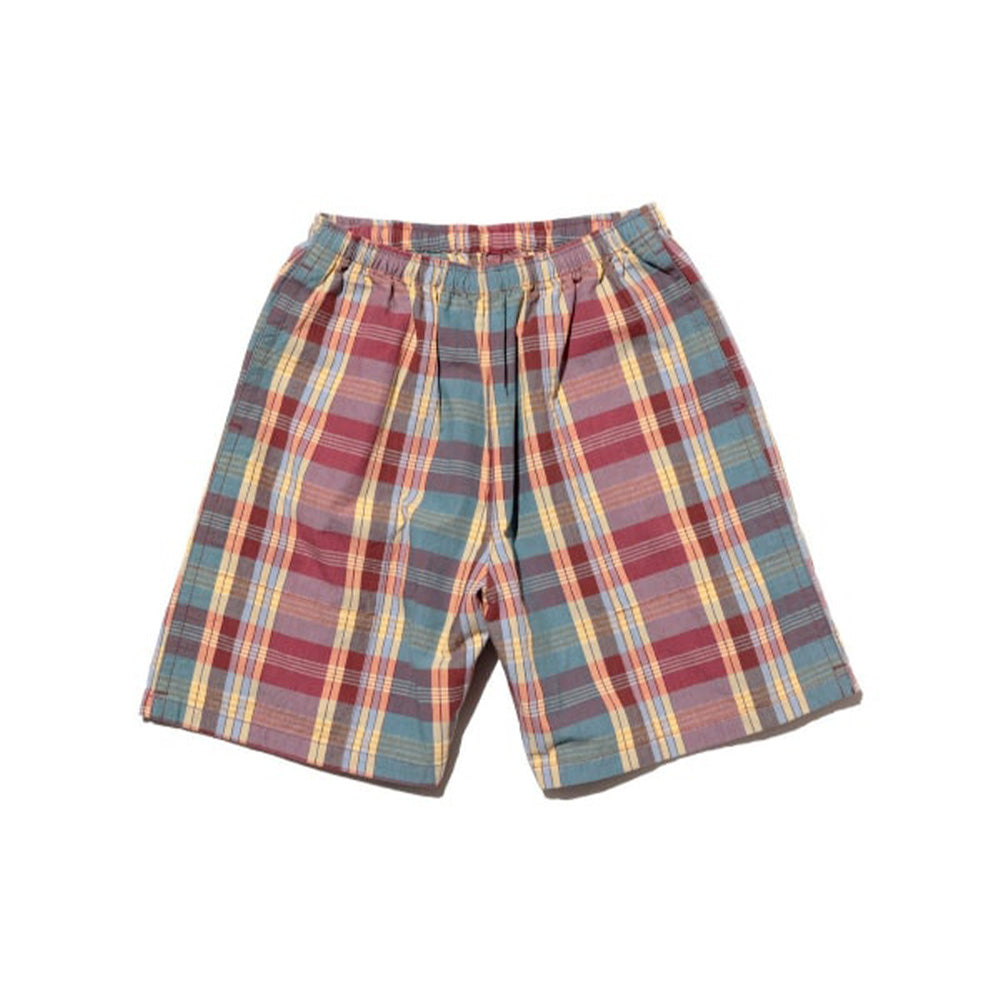 Beams Plus - Short Gym Heavy Madras - Rouge