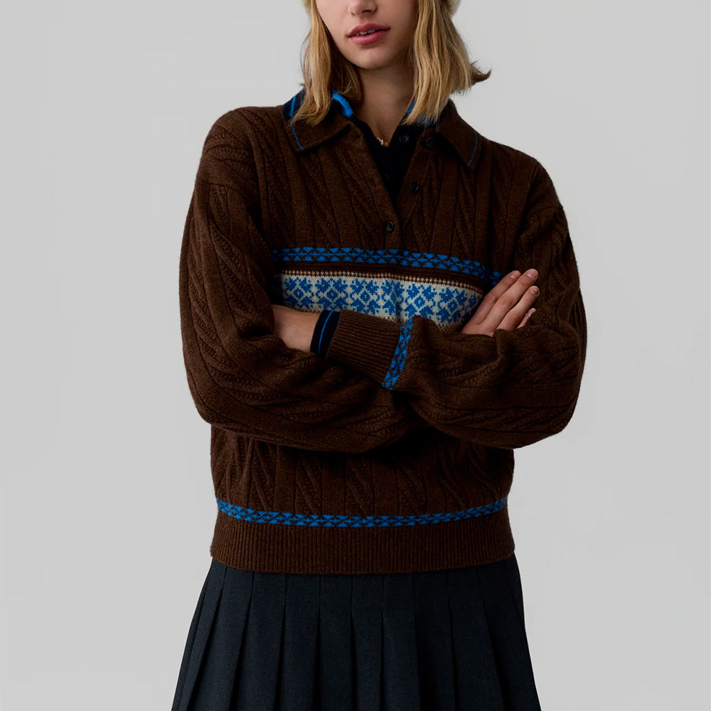 Guest In Residence - Polo Collegiate Cable - Chestnut Combo