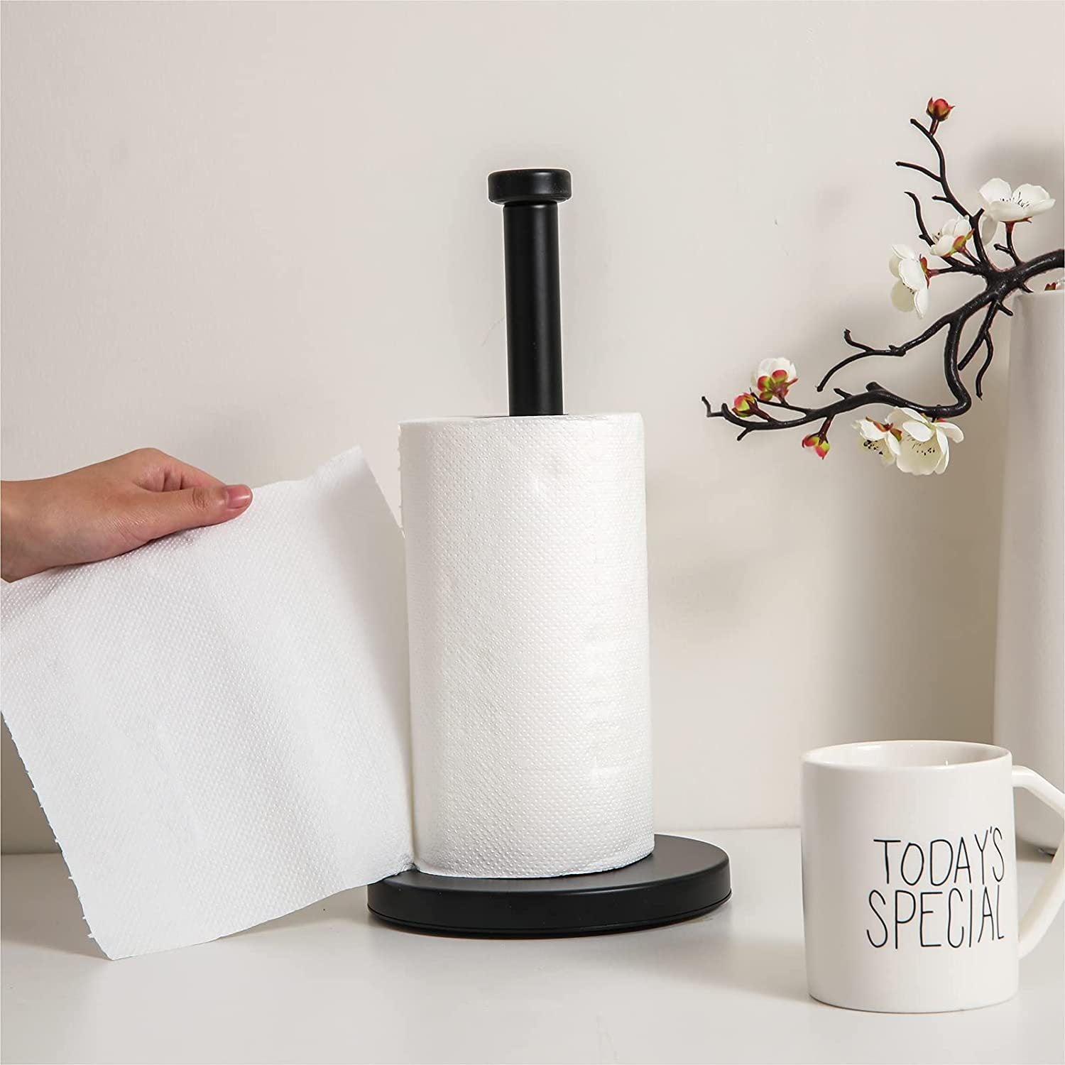 XIVADA Reserverolhouder Lotis - Vrijstaand - Voor 3 wc rollen - Zwart