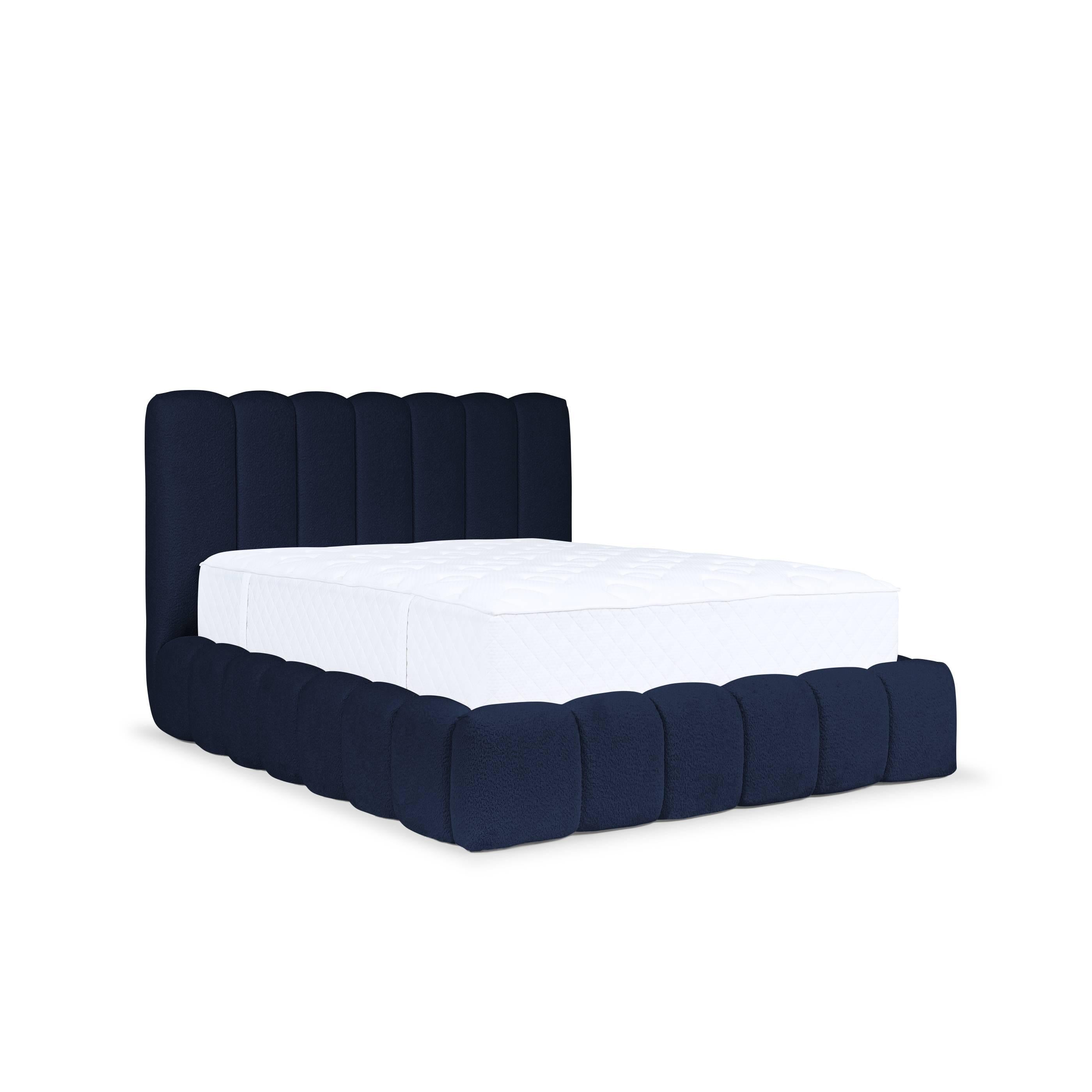 Blokker Dawn Bedframe met Opbergruimte - 160 x 200 cm - Donkerblauw