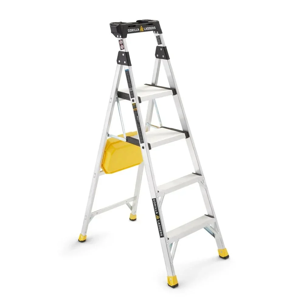 Gorilla Ladders Aluminum Dual Platform Ladder With Project Bucket, 5.5 Ft, 300 Lb Capacity - Image 13 Gorilla Ladders Aluminum Dual Platform Ladder With Project Bucket, 5.5 Ft, 300 Lb Capacity - Image 13