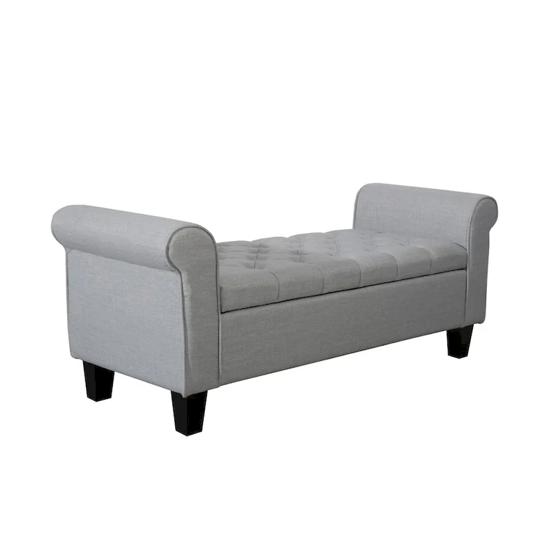 Porthos Home Theon Fabric Button-Tufted Flip-Top Storage Bench