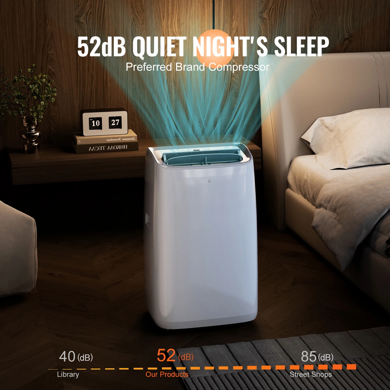 KFFKFF 14,000 BTU Mobile Air Conditioning Unit, Versatile 3-in-1 AC , Suits 550-700 Sq.Ft Spaces, Features Cooling, Dehumidifying, Fan Modes, Quiet Operation, and Comprehensive Accessories - Image 8