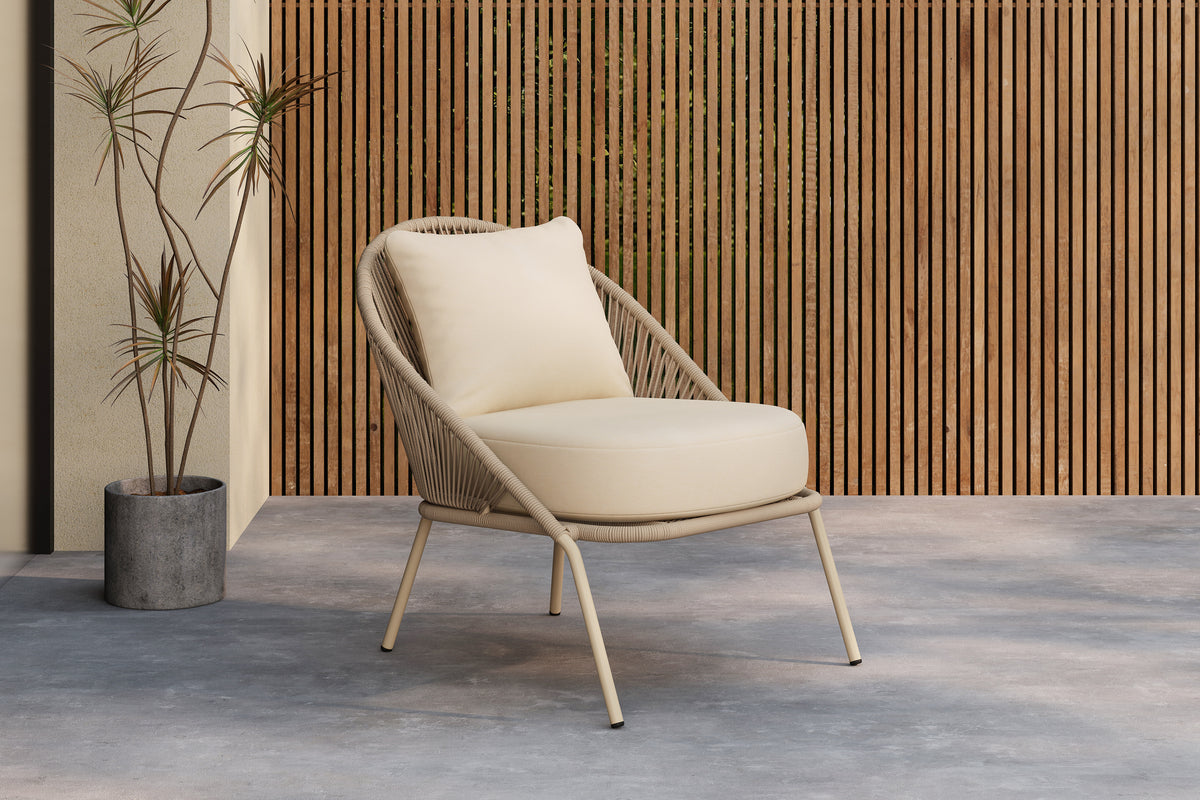 Rebellenclub Cannella Loungestoel - Set van 2 - Beige