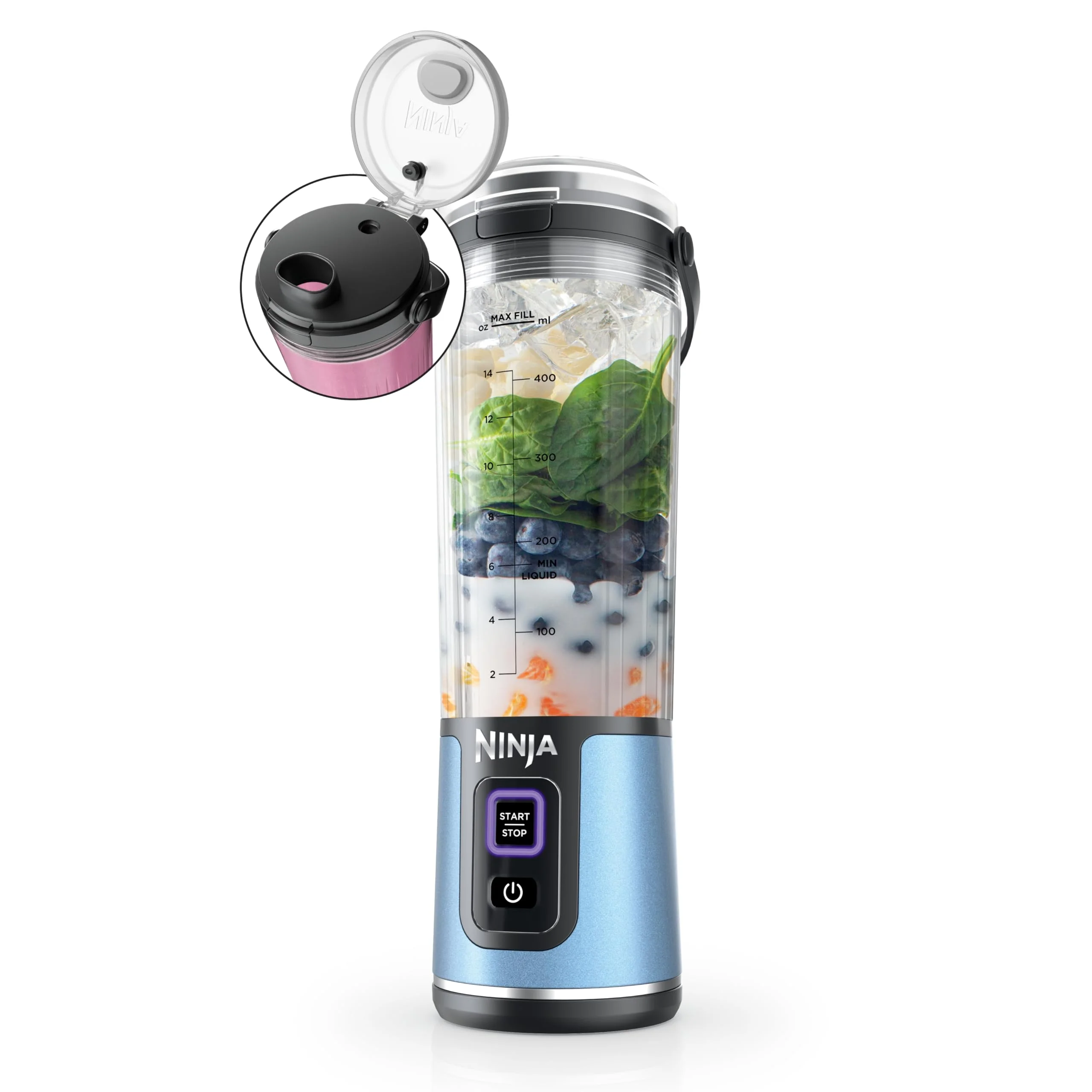 Ninja Blast Portable Blender, Cordless, 18oz. Vessel, Personal Blender for Shakes & Smoothies, BPA Free, Leakproof Lid & Sip Spout, USB-C Rechargeable, Dishwasher Safe Parts, Metallic Purple, - Image 115
