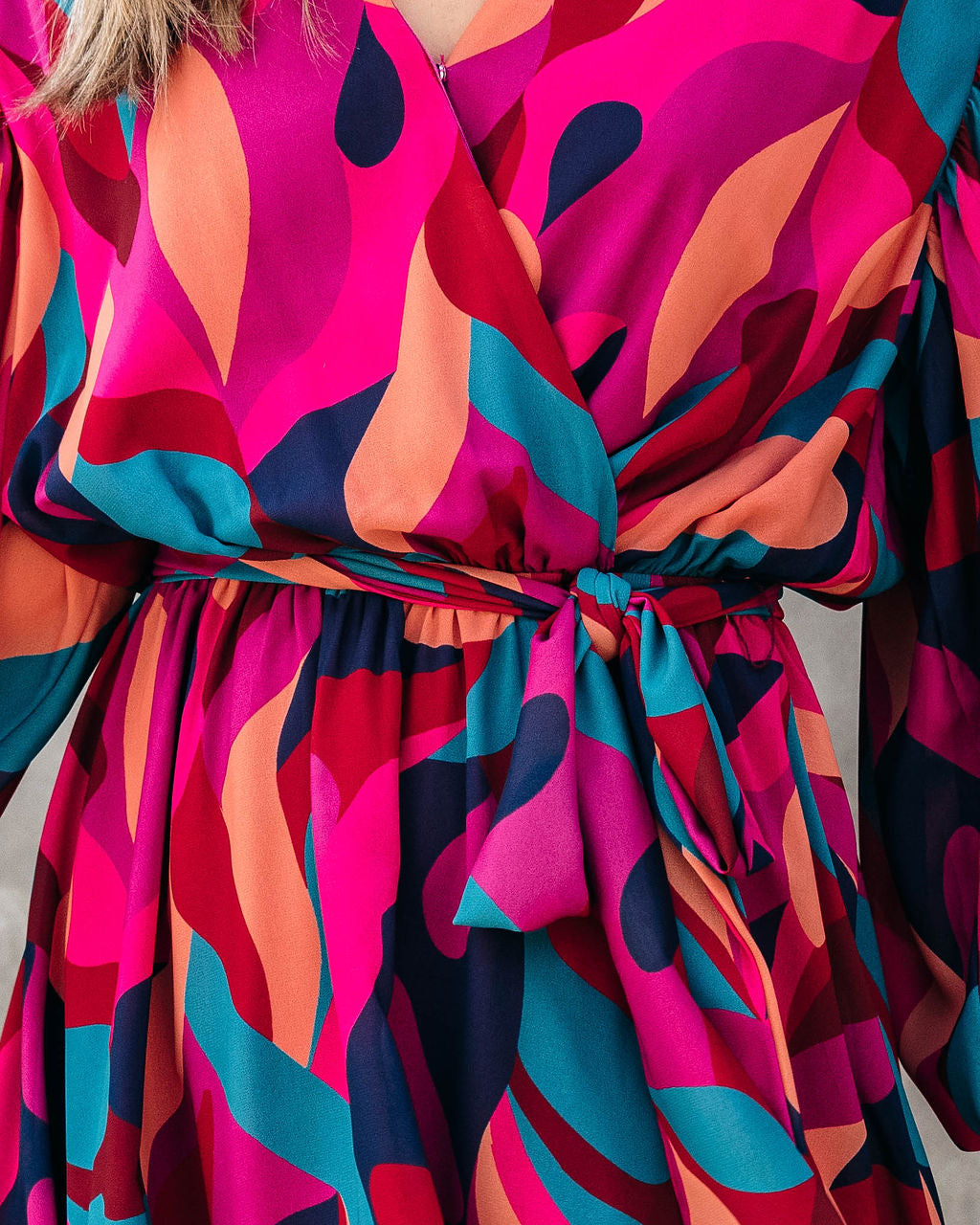 Jenny Printed Balloon Sleeve Mini Dress - Se7enfashion
