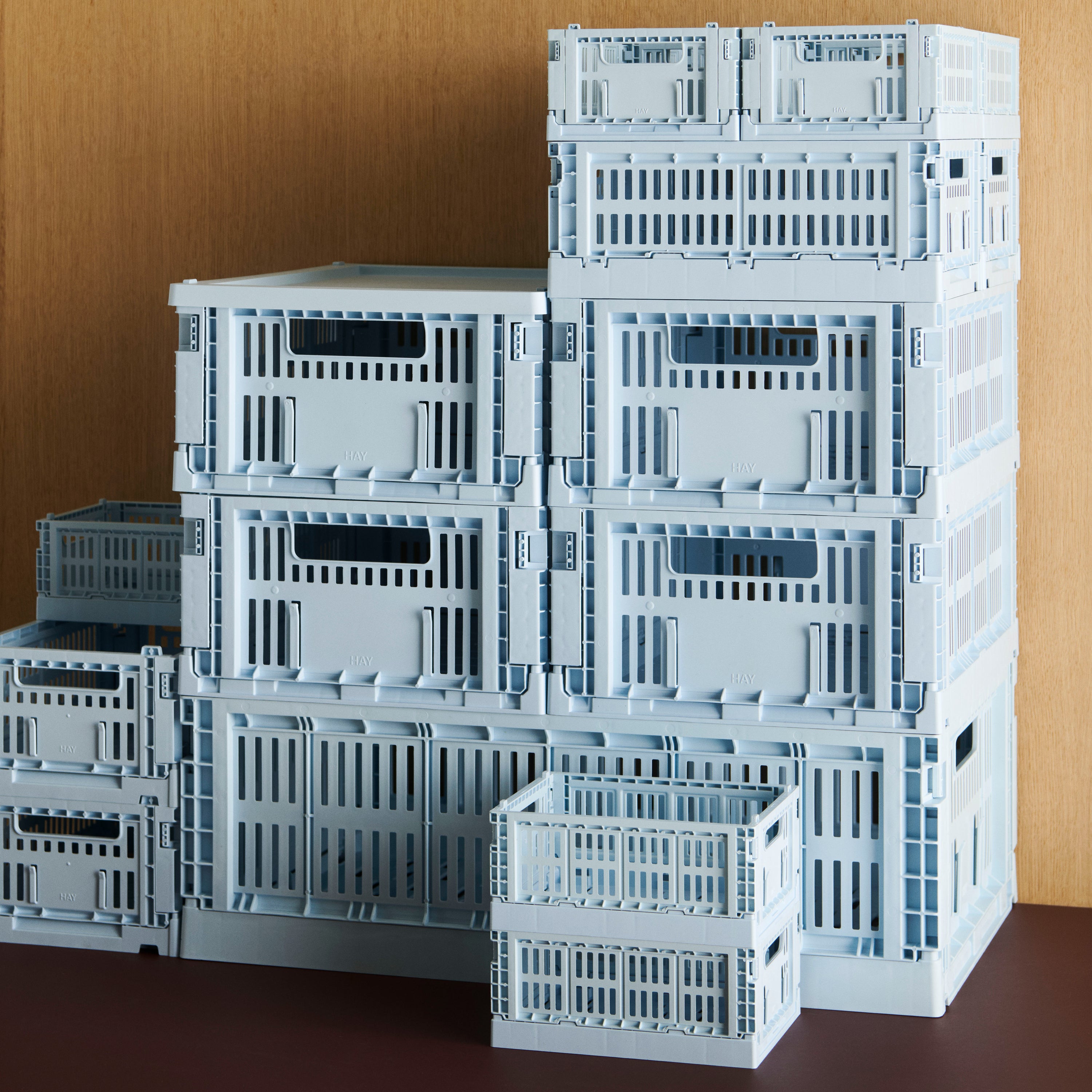 HAY Colour Crates Krat Deksel L - Rechthoekig - Soft Blauw