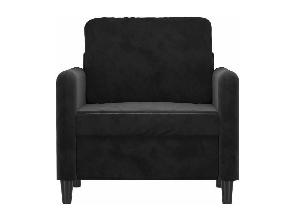 Sillón de terciopelo negro 60 cm