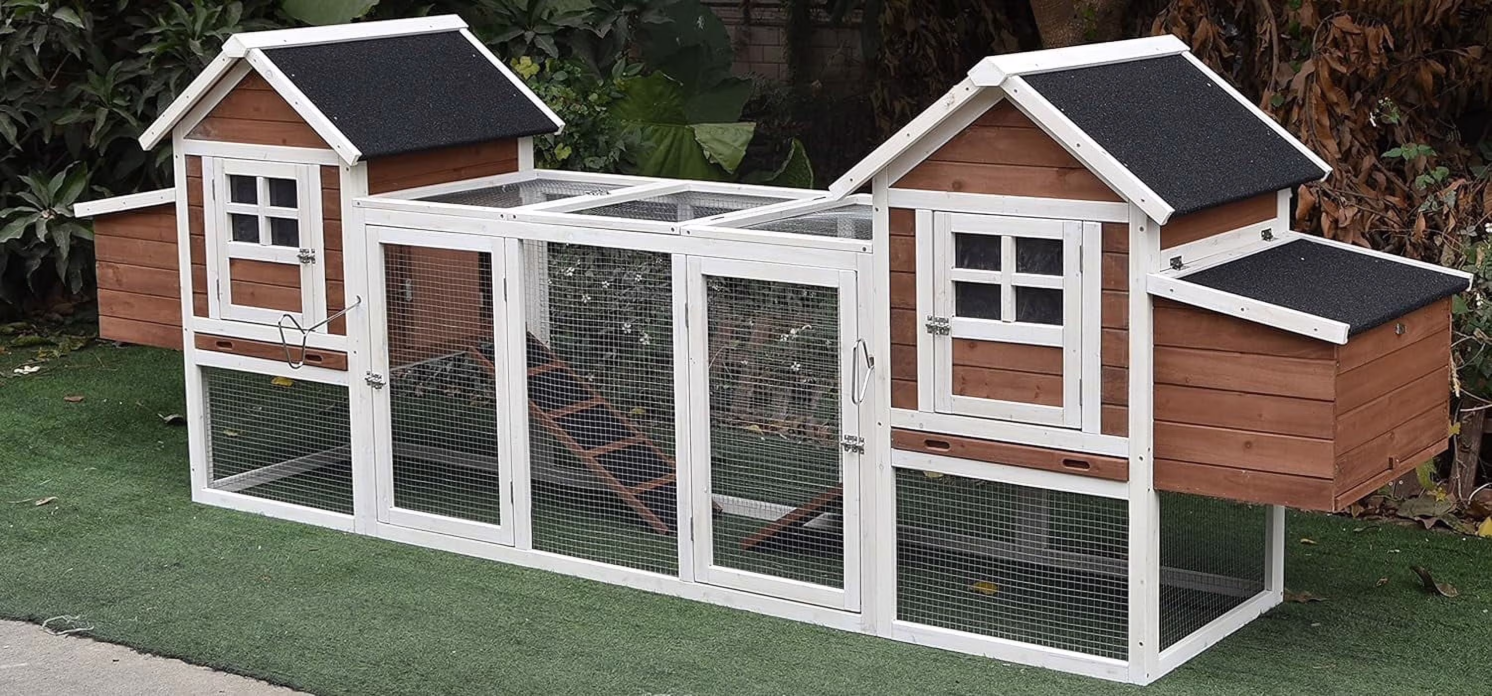 Omitree NEW 123" Large Solid Wood Chicken Coop Backyard Hen House 4 - 6 Chickens with 4 Nesting Boxes