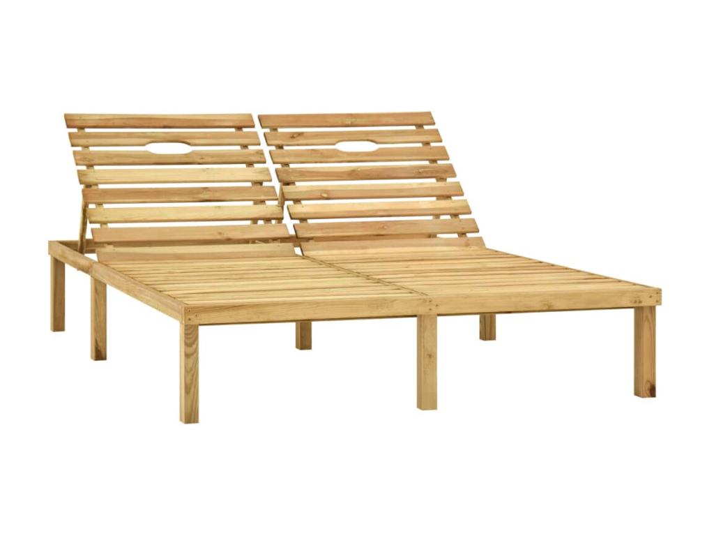 Sillón doble con cojines antracita Pino impregnado