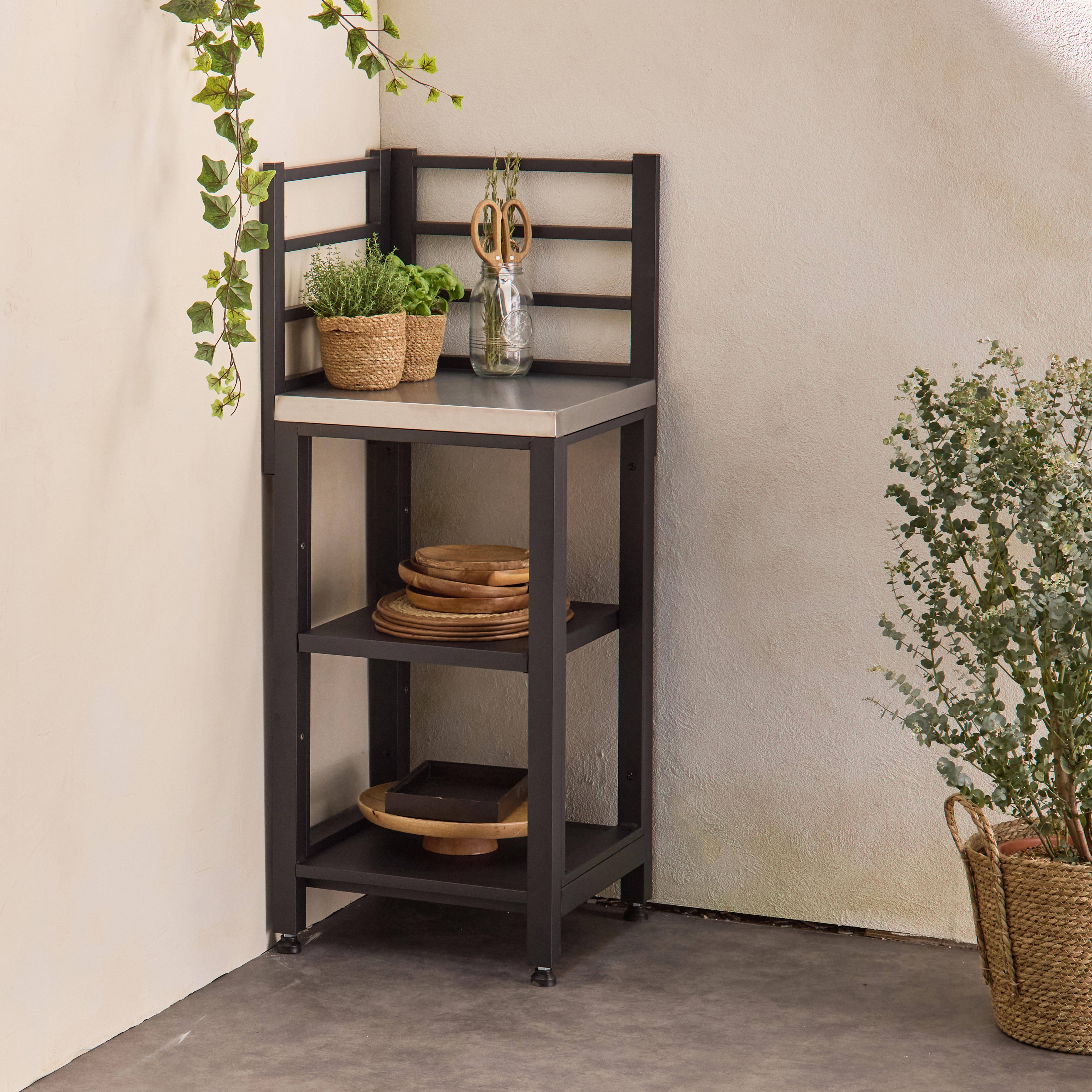 Grimaud - Cocina exterior de acero 2 estantes, 48.5cm