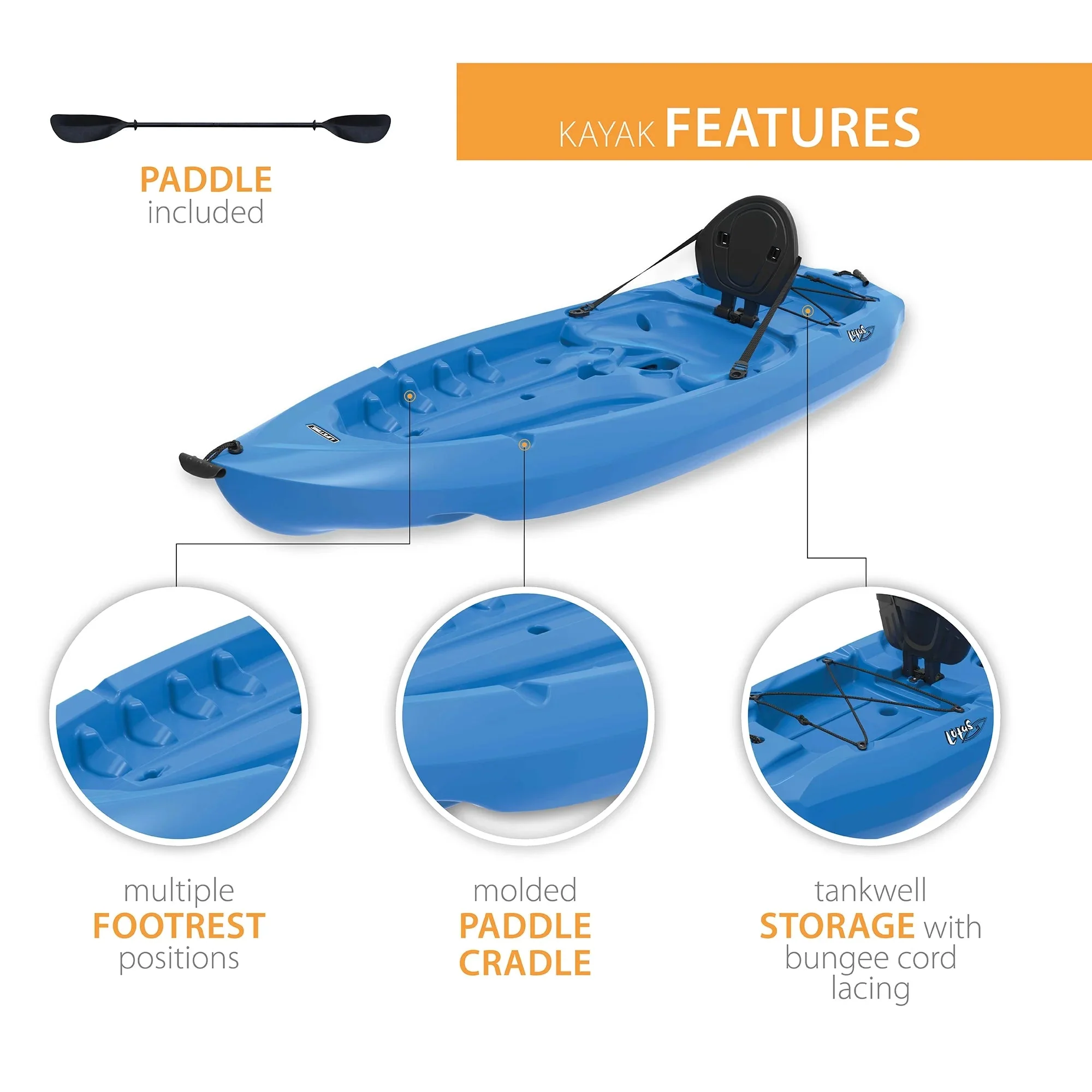 Lifetime Sit-On-Top Kayak 8 ft Blue HDPE - 90112 - Image 15 Lifetime Sit-On-Top Kayak 8 ft Blue HDPE - 90112 - Image 15