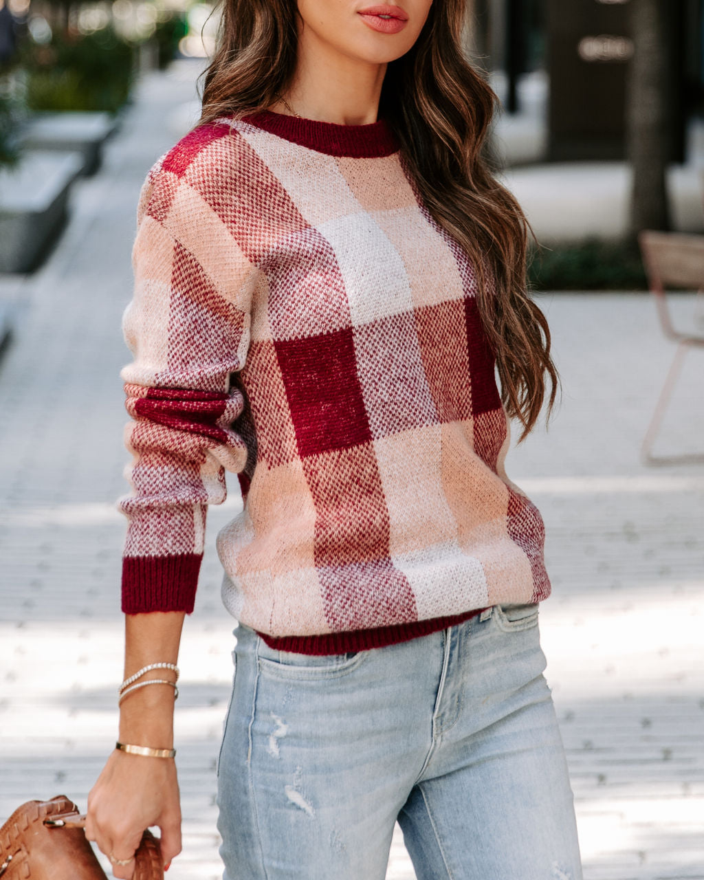 Apple Cider Fall Picnics Plaid Pullover Sweater - Se7enfashion