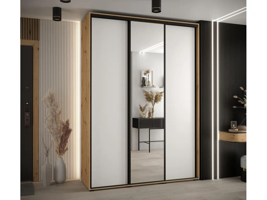 ARMARIO Francomuebleses 3 DE PUERTAS CORREDERAS 235.2/170/45 3 puertas (Artisan/Blanco/Negro)