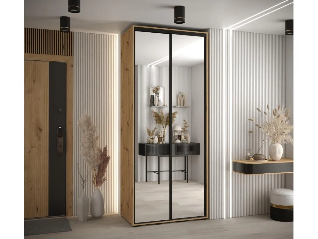 ARMARIO Decocasaes 2 DE PUERTAS CORREDERAS 235.2/110/45 2 puertas (Artisan/Artisan/Negro) 24275ygbh
