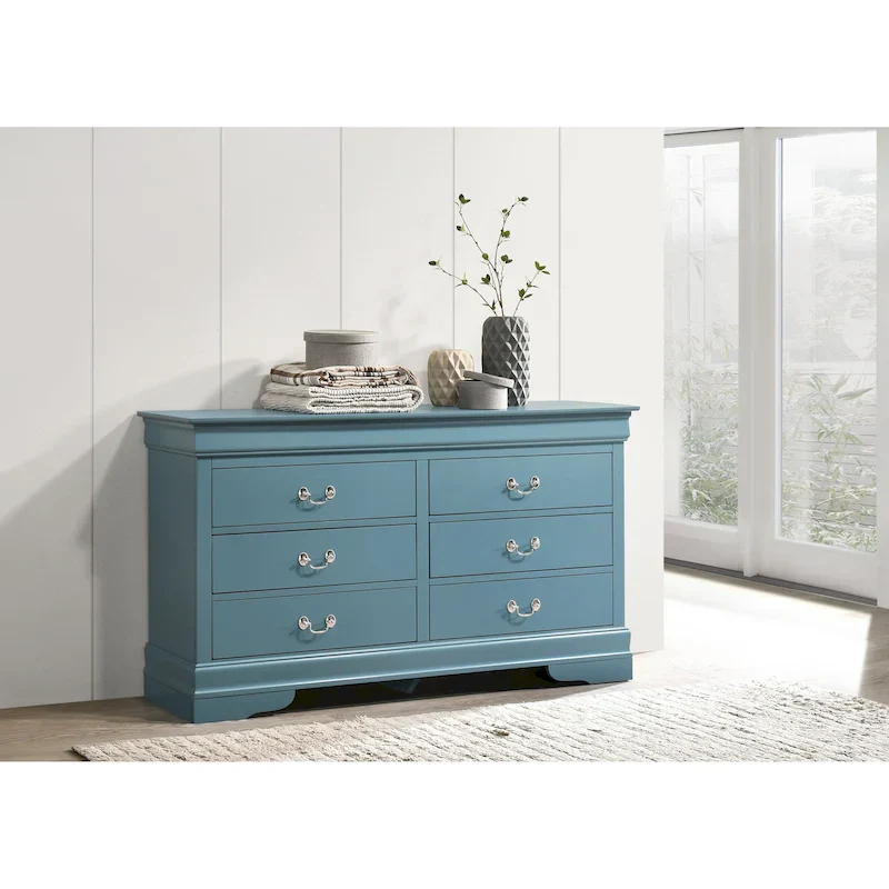 Louis Philippe 6-Drawer Dresser for Bedroom