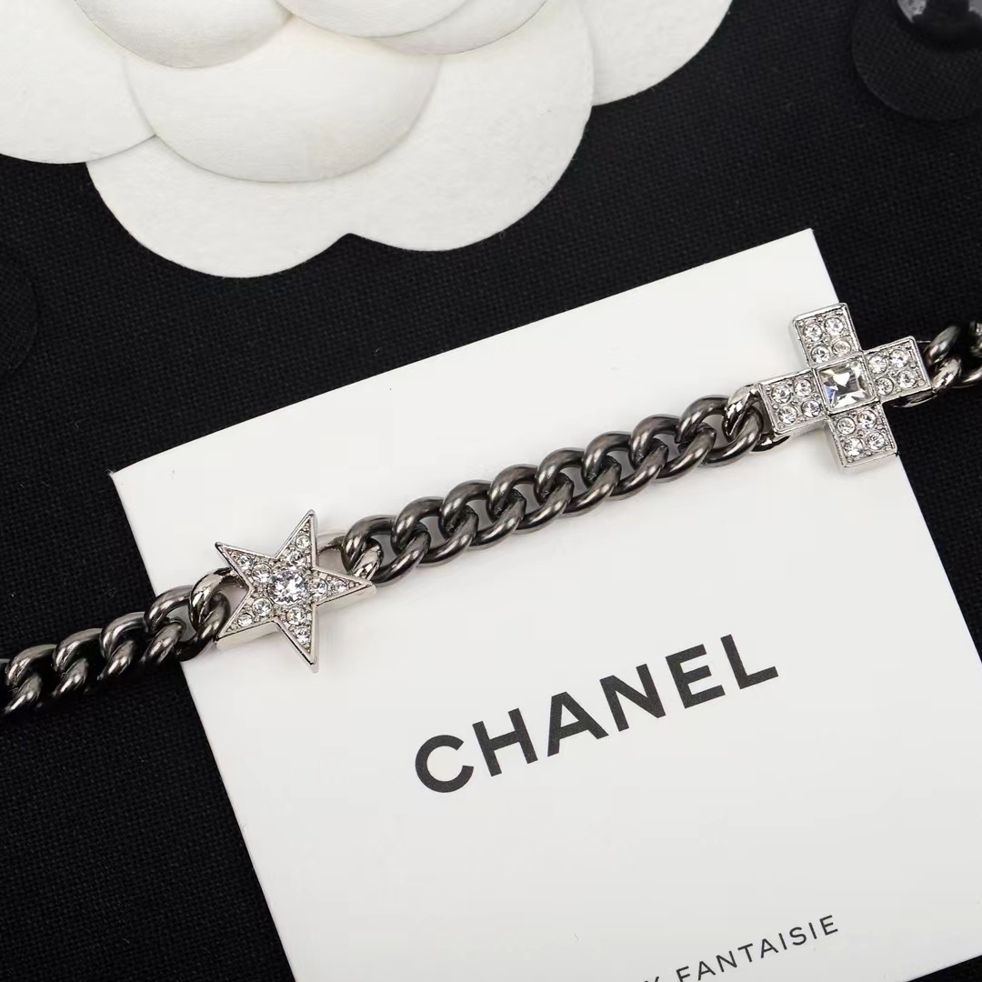 Chanel Black Cuban Chain Choker Necklace - Original Replica Club