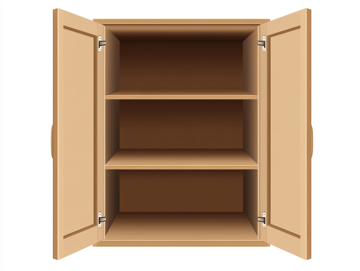 Armario de pared 2 puertas 3 compartimentos 70×30×90 cm – beige – con estantes altos