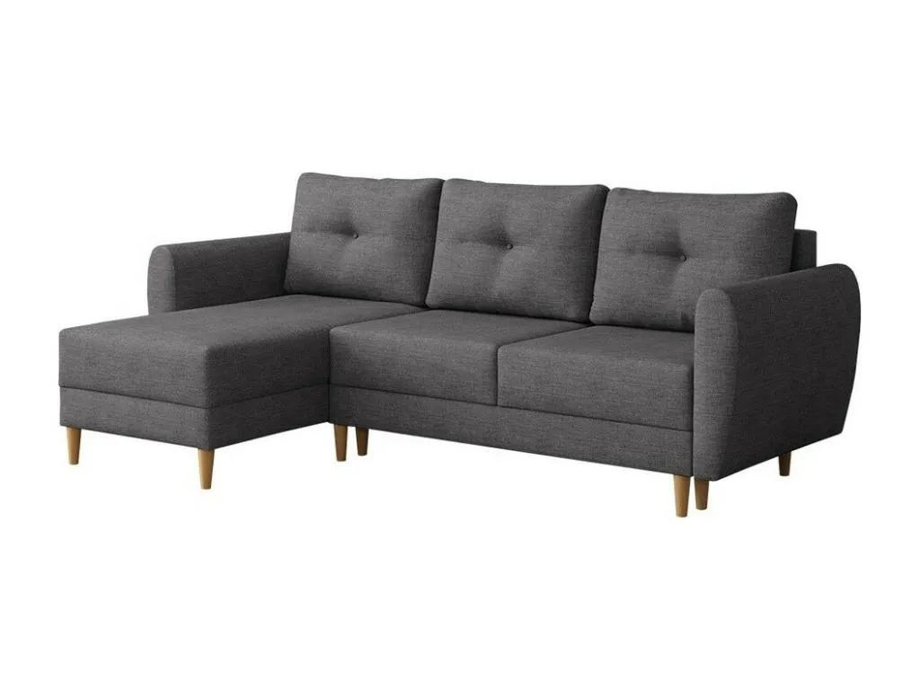 Sofá rinconero Vivirsingular 105 en color gris con función de descanso y caja de ropa de cama de 235x145x93 cm ialt07941