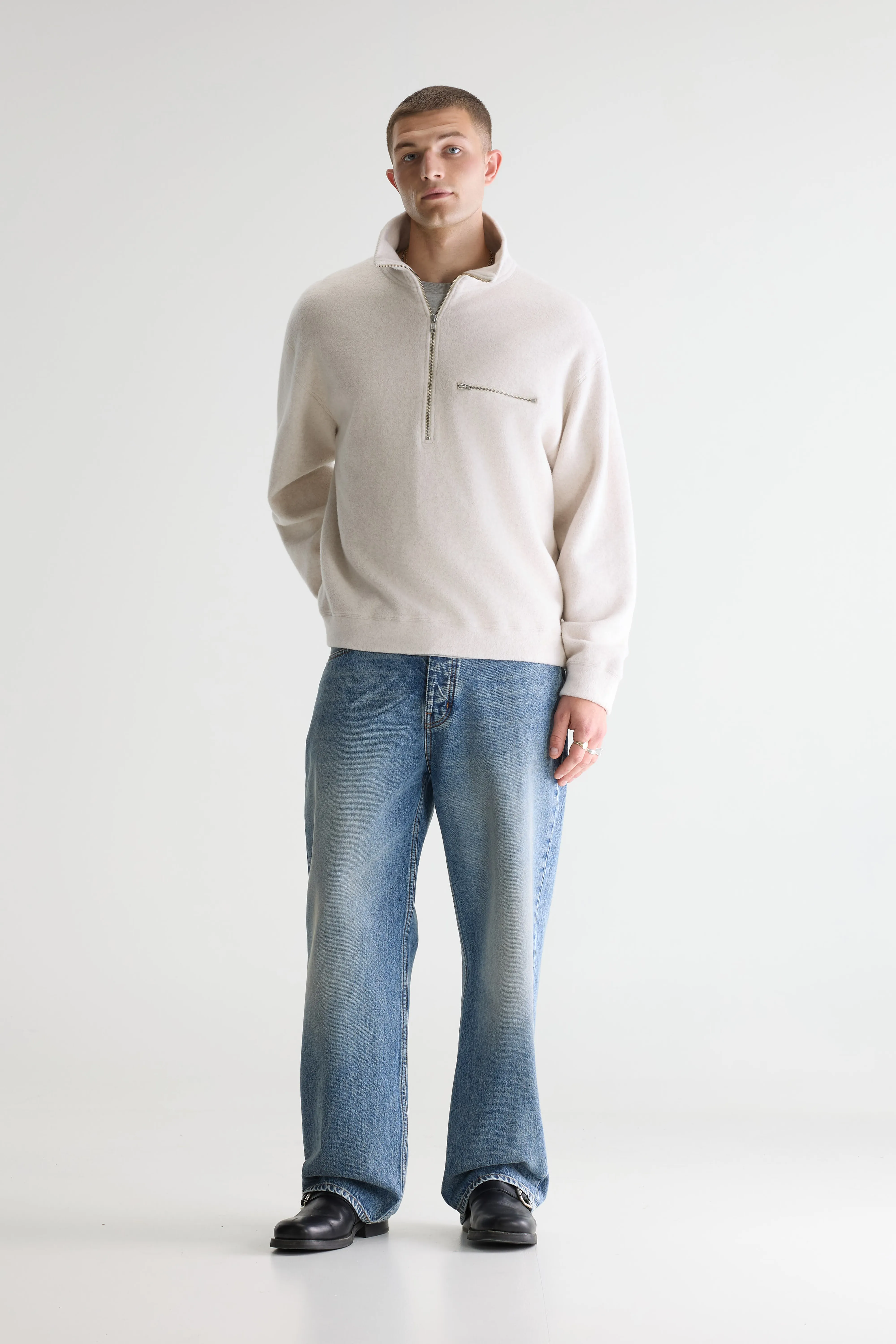 Bellerose Maber zipped-collar sweatshirt (261 / M / CALCAIRE)