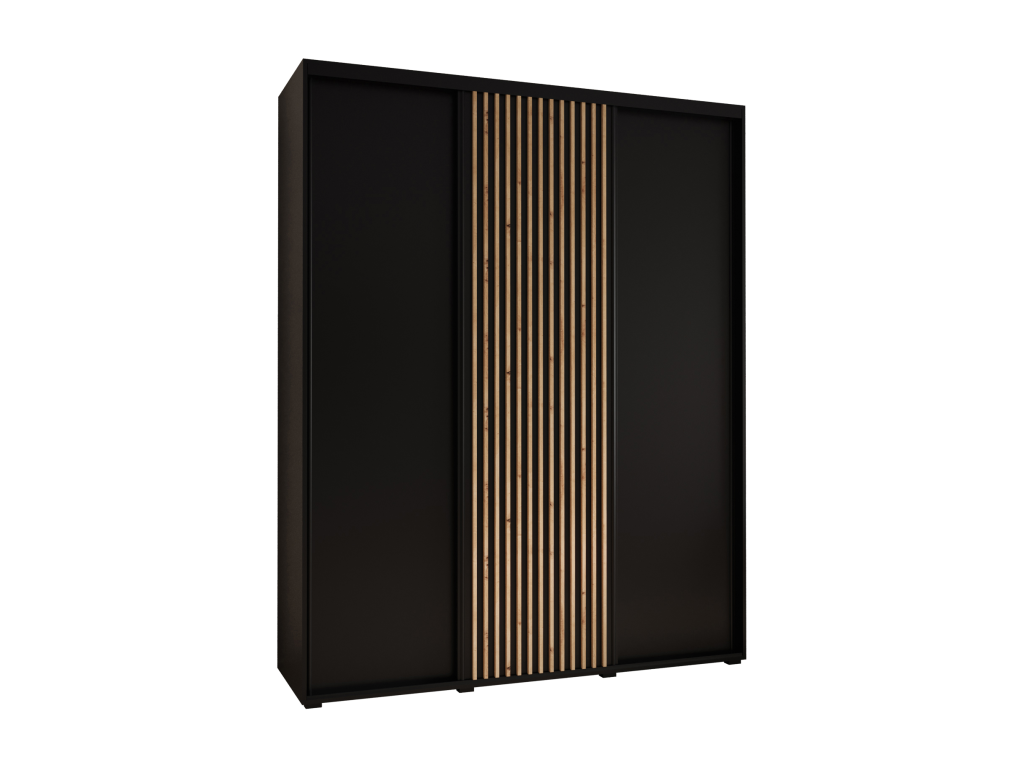 ARMARIO SAPPORO 1 DE PUERTAS CORREDERAS 205,2/190/60 3 puertas (negro/negro)
