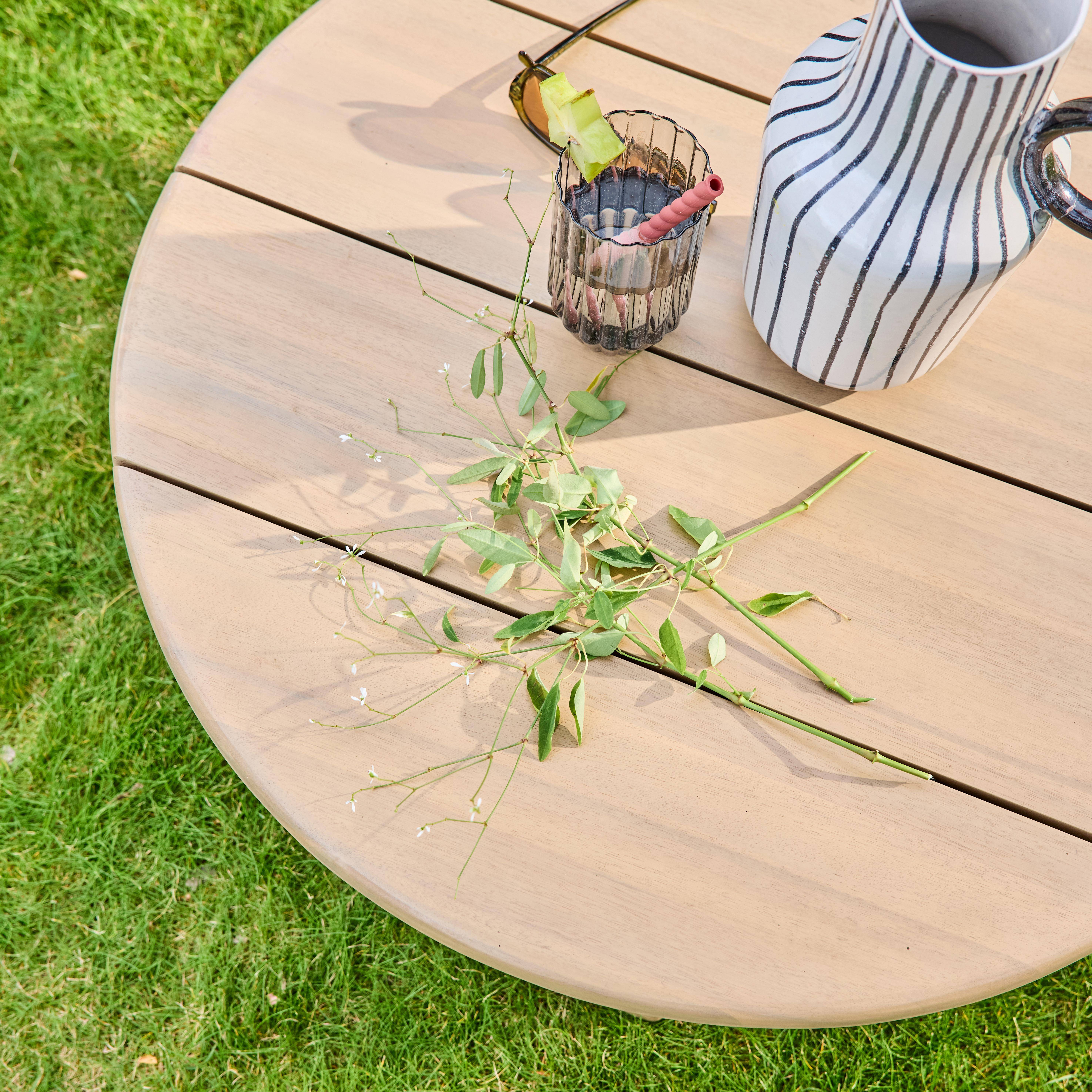 Kaita - Mesa de centro para jardín redonda de madera de acacia, 70cm