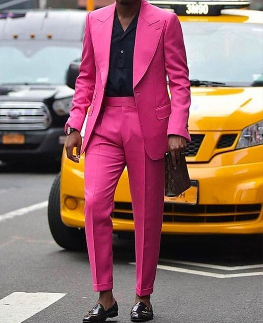 Barbie Plain Lapel Collar Blazer & Straight Pants 2Pcs Set