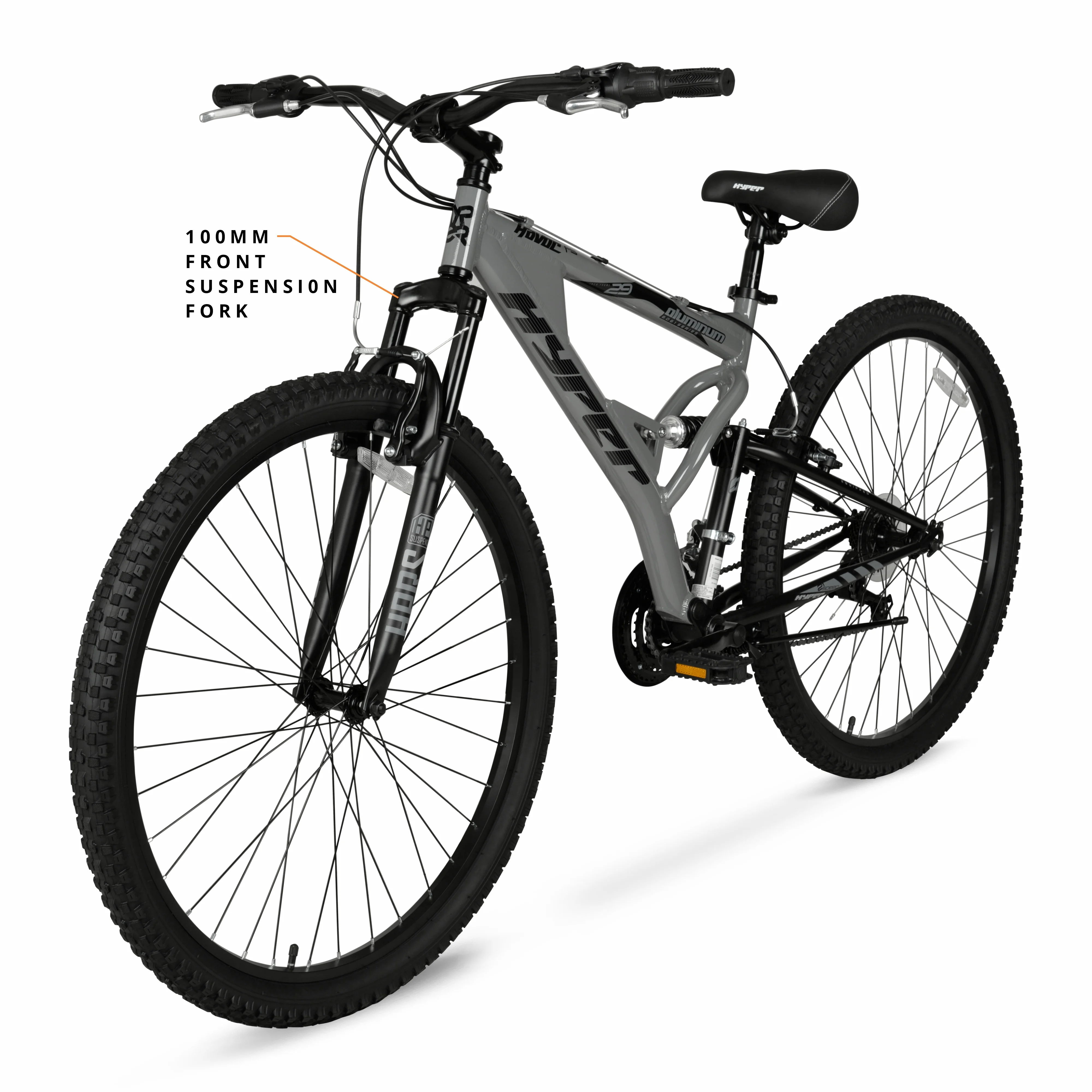 Hyper Bicycles 29" Men's Havoc Mountain Bike, Gray - Image 7