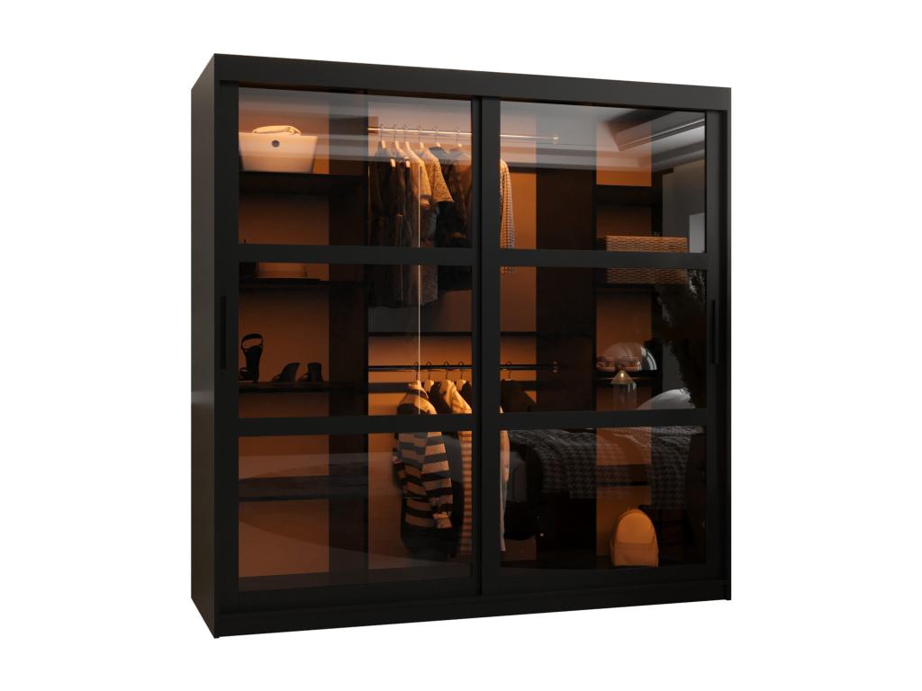 Armario de puertas correderas - negro