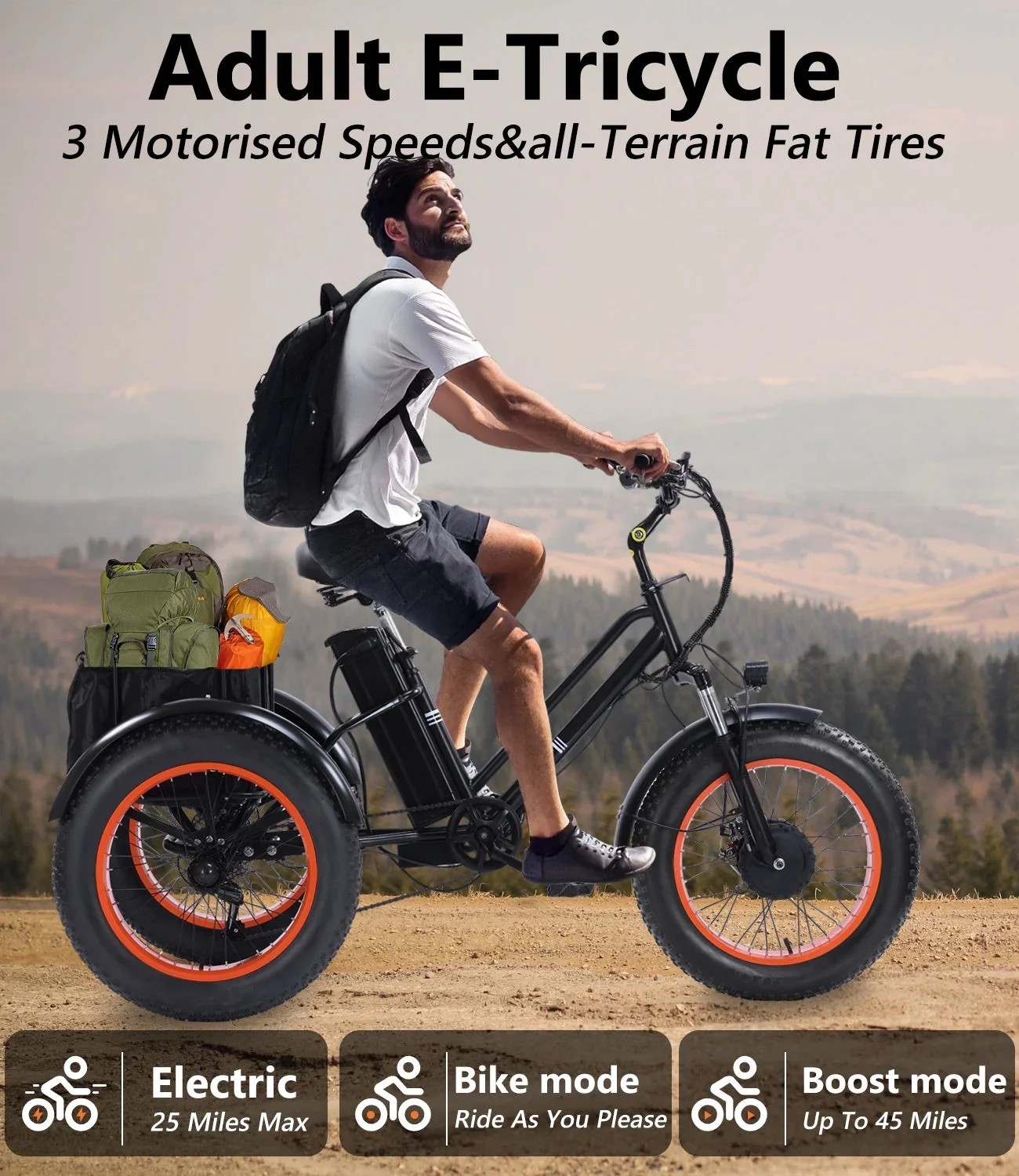 YEBEI Folding Electric Tricycle for Adults, 500W Motor, 48V15AH Lithium Battery, 20 x 4.0 in Fat Tires - Image 31 YEBEI Folding Electric Tricycle for Adults, 500W Motor, 48V15AH Lithium Battery, 20 x 4.0 in Fat Tires - Image 31