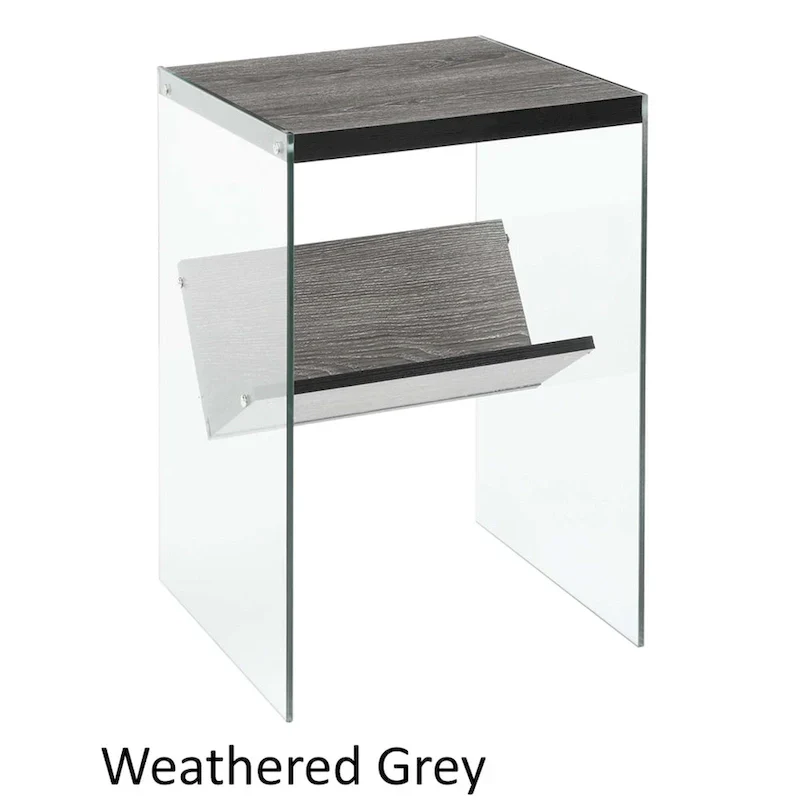 SoHo Glass End Table with Shelf by Convenience Concepts