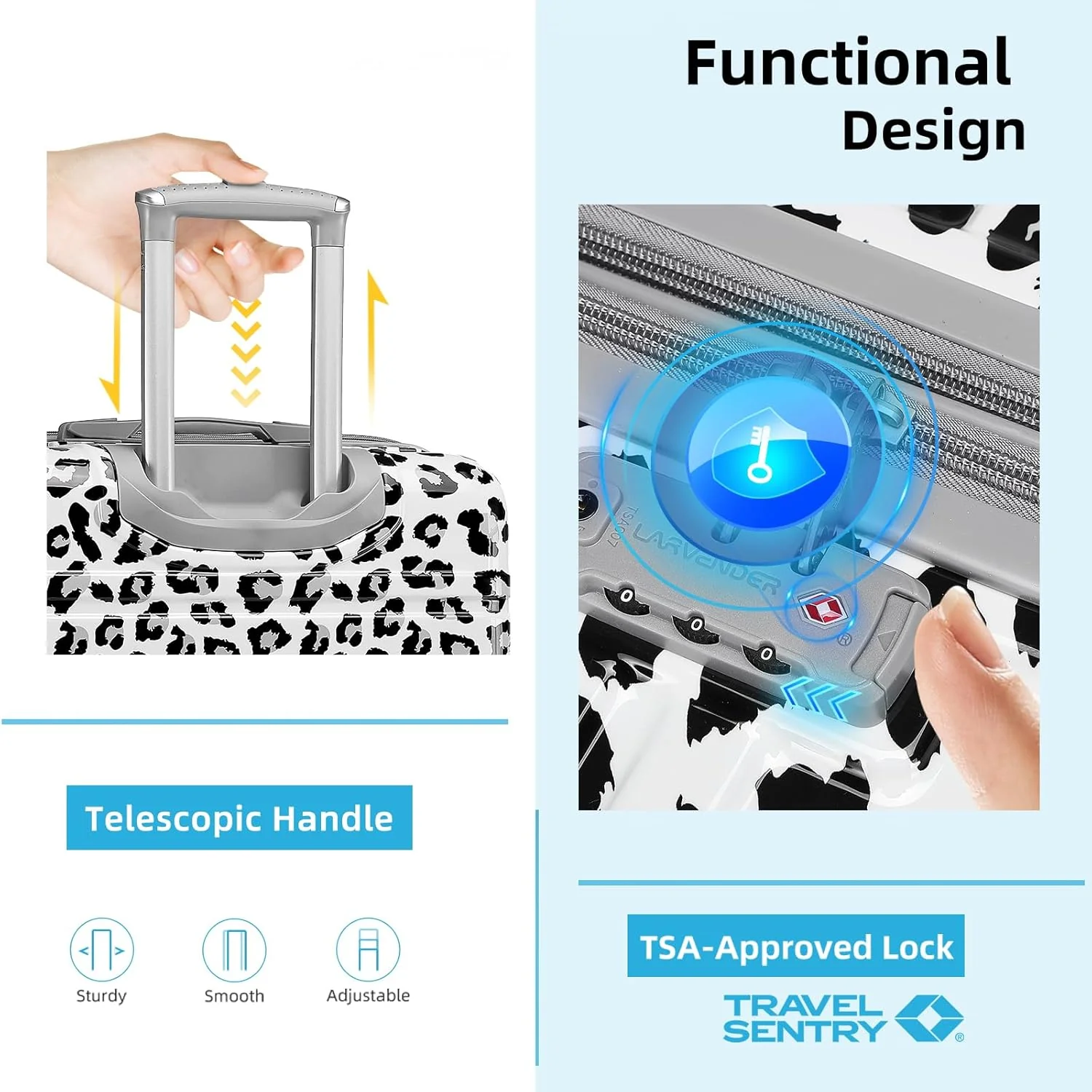 6-piece luggage set, expandable hardshell suitcase set with spinner wheels, lightweight rolling luggage set