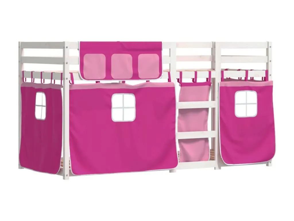 Luxmbls Litera con cortinas Luxmbls maciza de Luxmbls rosa 80x200 cm HZIP91151