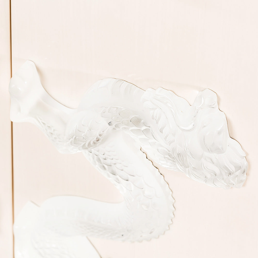 CRÉDENCE DRAGON - CRISTAL INCOLORE ET FRÊNE IVOIRE