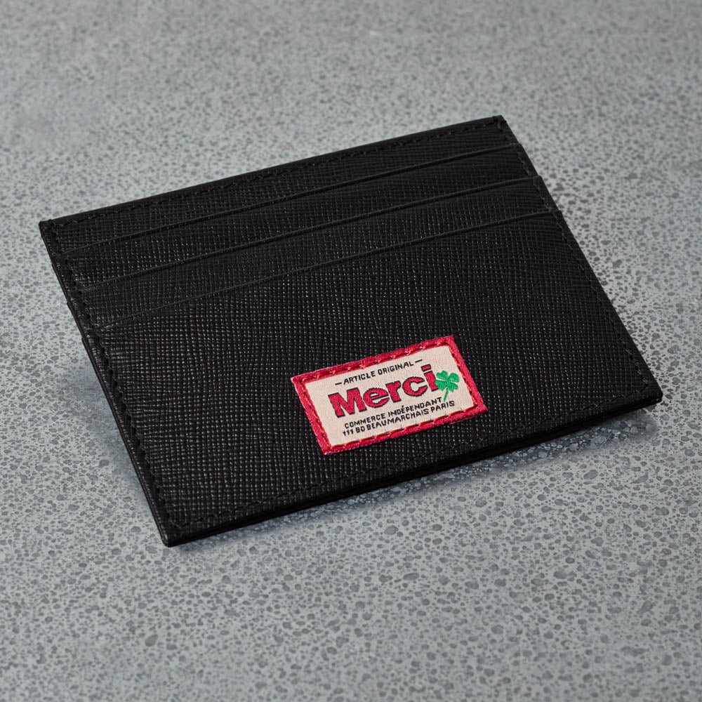Merci - Porte Carte Plat - Noir
